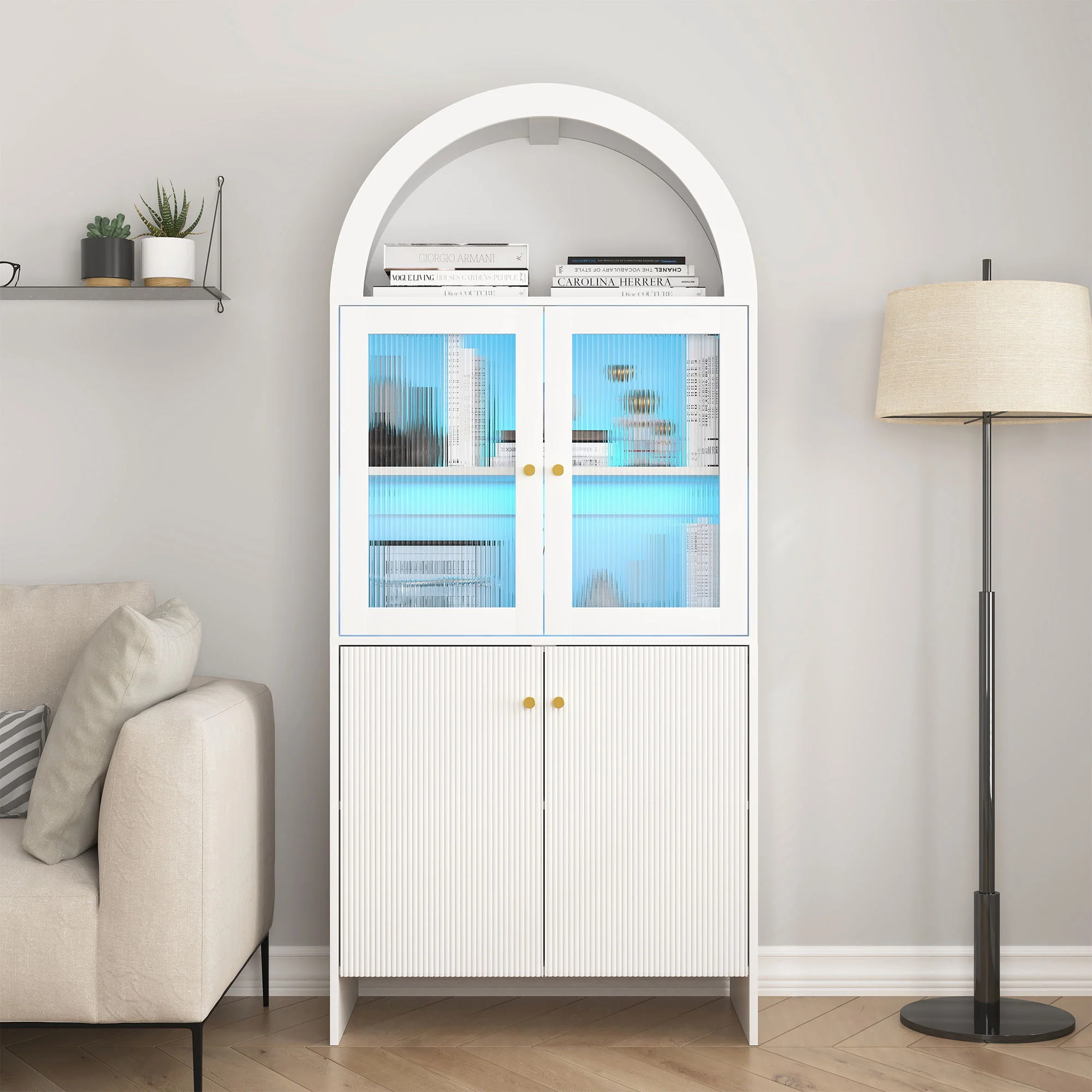 Modern Tech Inspired Dome Cabinet With LED Lighting - Image 3
