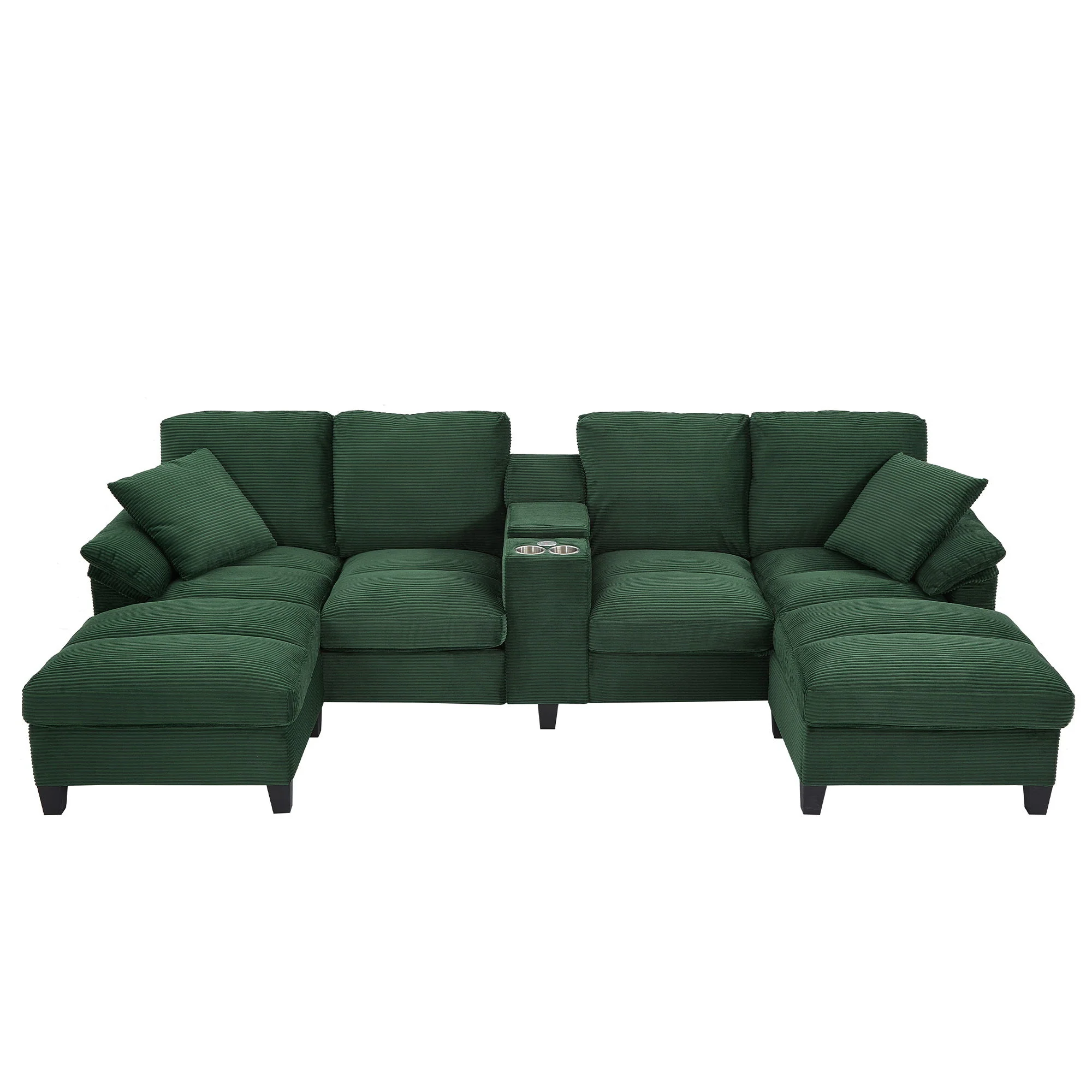 Modern U-Shaped Sectional Sofa With Storage Ottomans - Image 3
