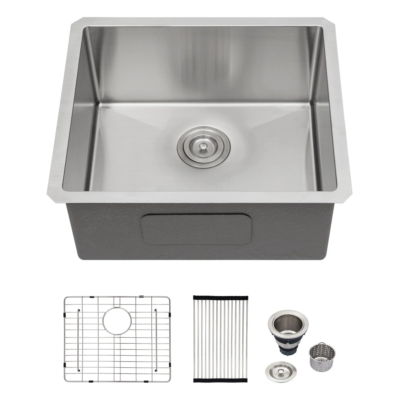 Modern Undermount Stainless Steel Kitchen Sink 16 Gauge, Deep Single Bowl - Image 16