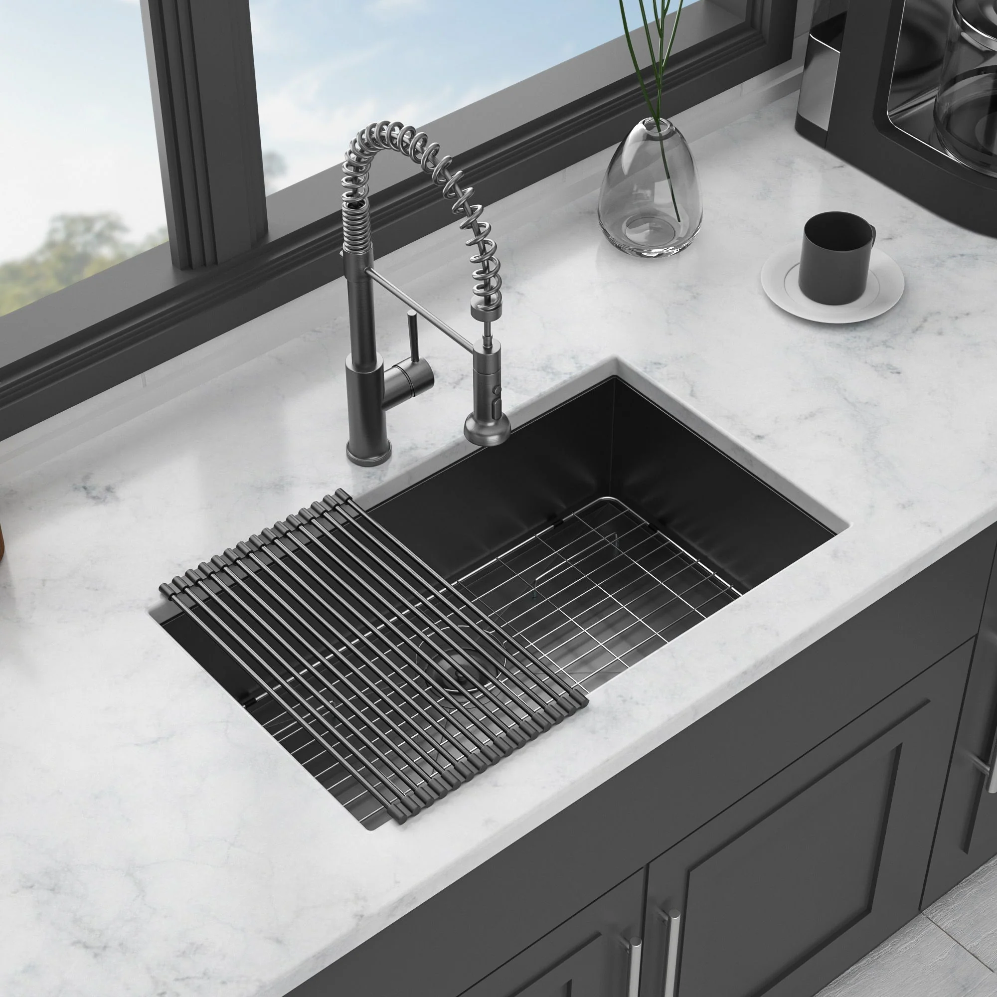 Modern Undermount Stainless Steel Kitchen Sink 16 Gauge, Deep Single Bowl - Image 20