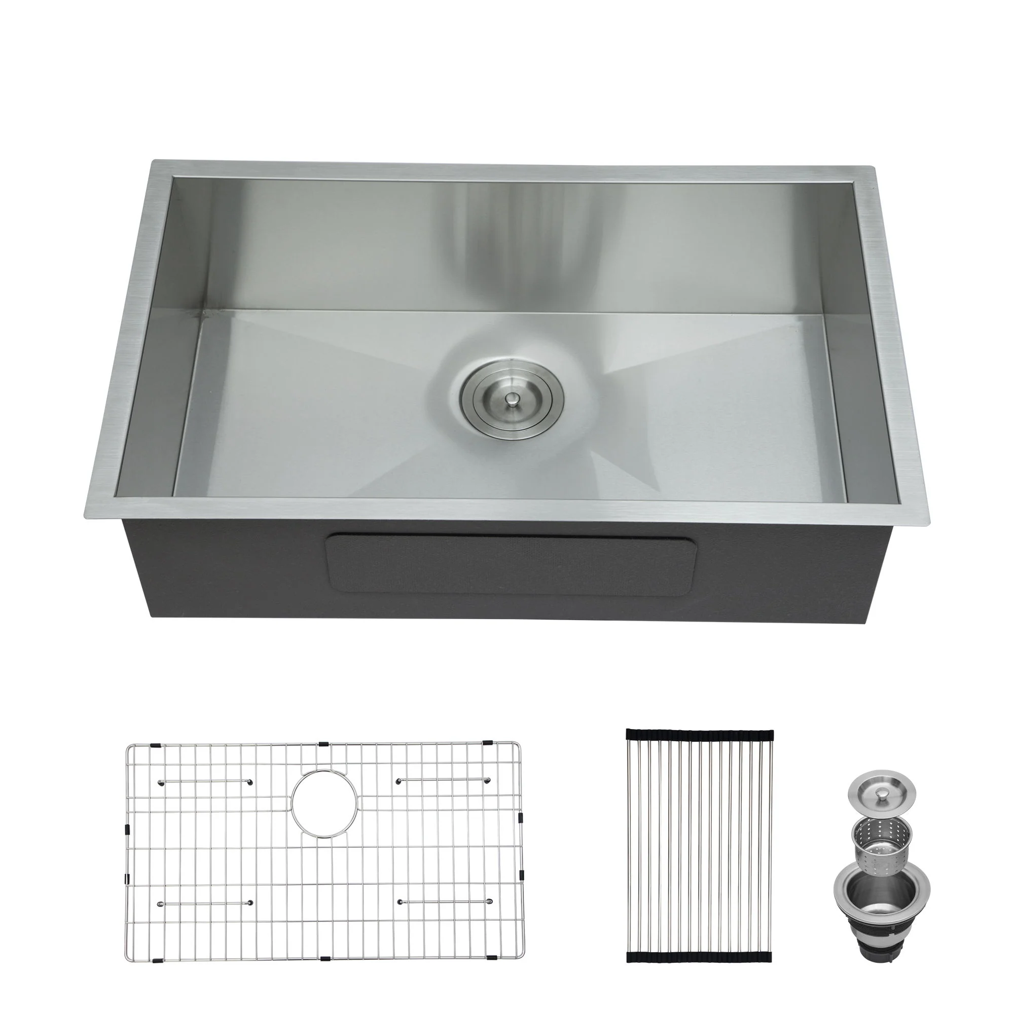 Modern Undermount Stainless Steel Kitchen Sink 16 Gauge, Deep Single Bowl - Image 7