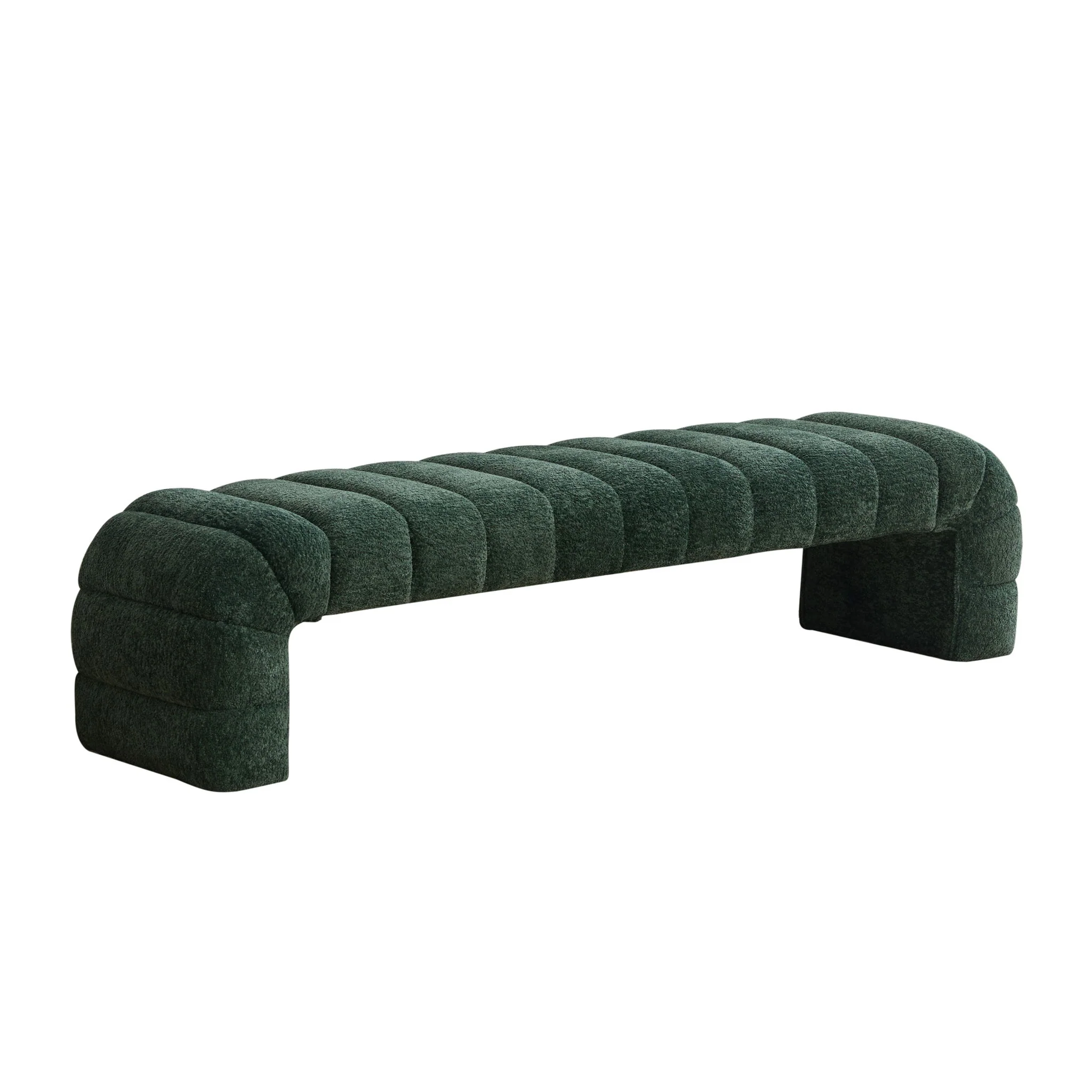 Modern Upholstered Armless Bed Bench With Channel Tufted Design - Image 3