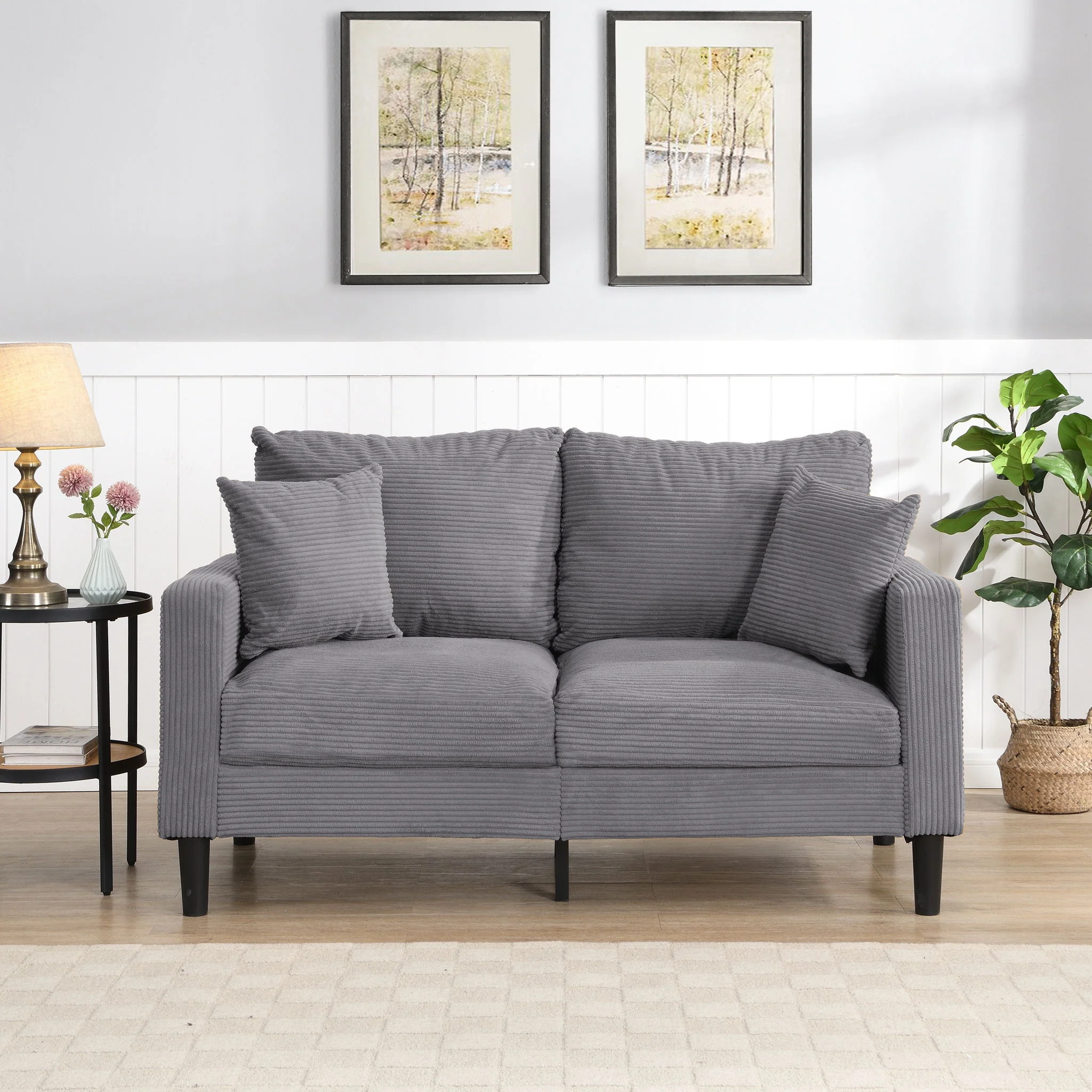 Modern Upholstered Loveseat Sofa, High Resilience - Image 5
