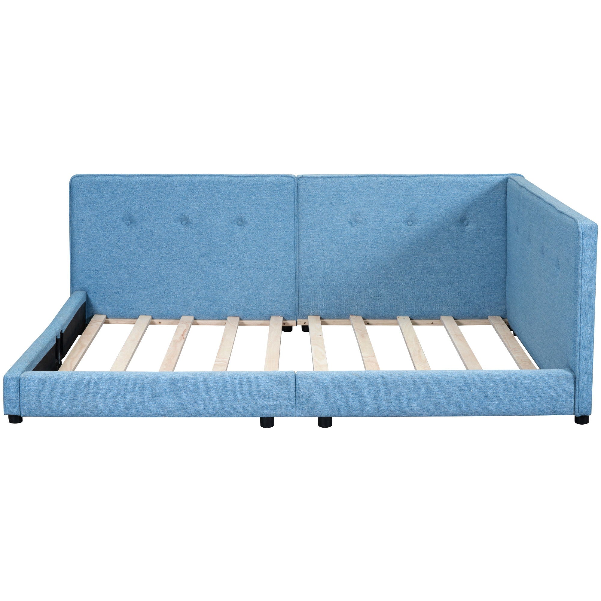 Modern Upholstered Platform Bed With USB Ports And LED Belt - Image 3