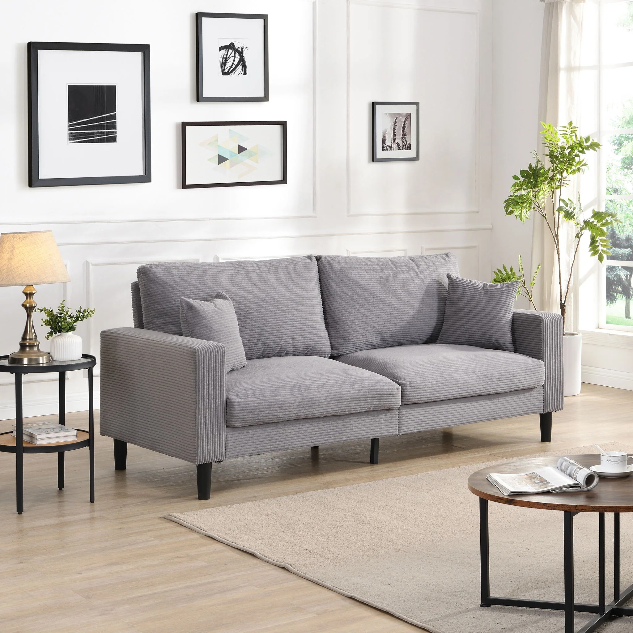 Modern Upholstered Resilience Three Seater Sofa - Image 7