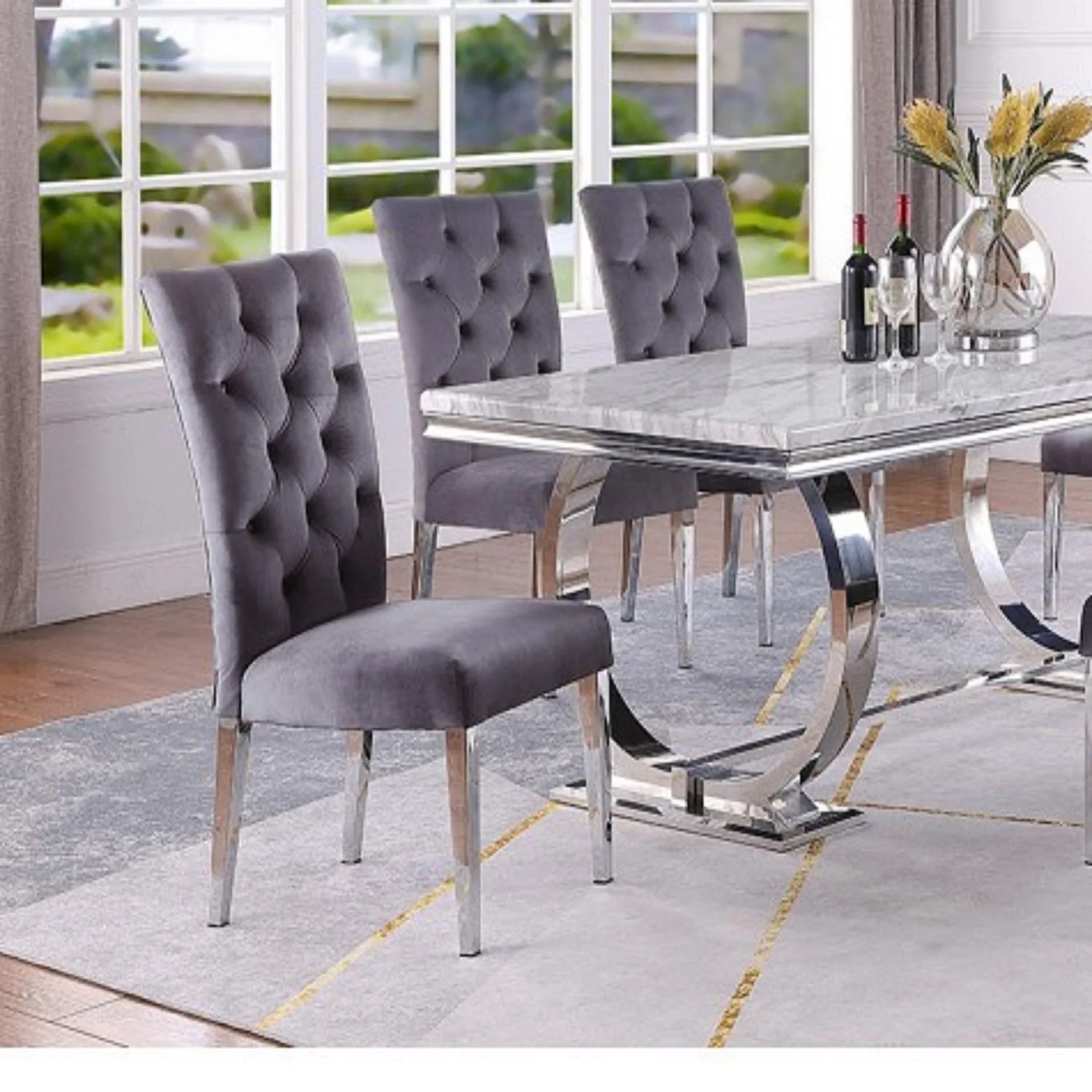 Modern Upholstered Tufted Dining Chair (Set of 2) - Image 11