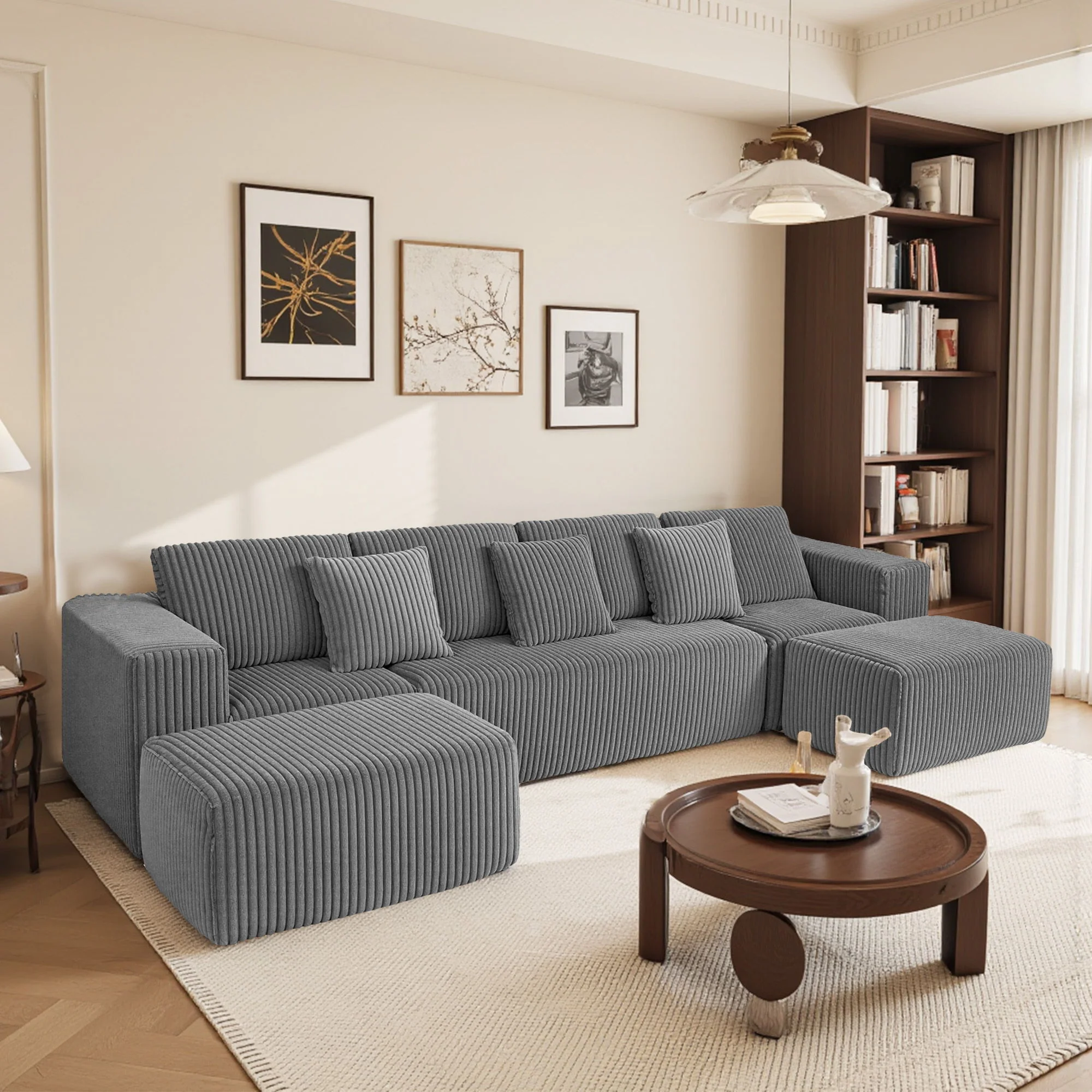 Modular U-Shaped Sectional Sofa With Reversible Design - Image 6