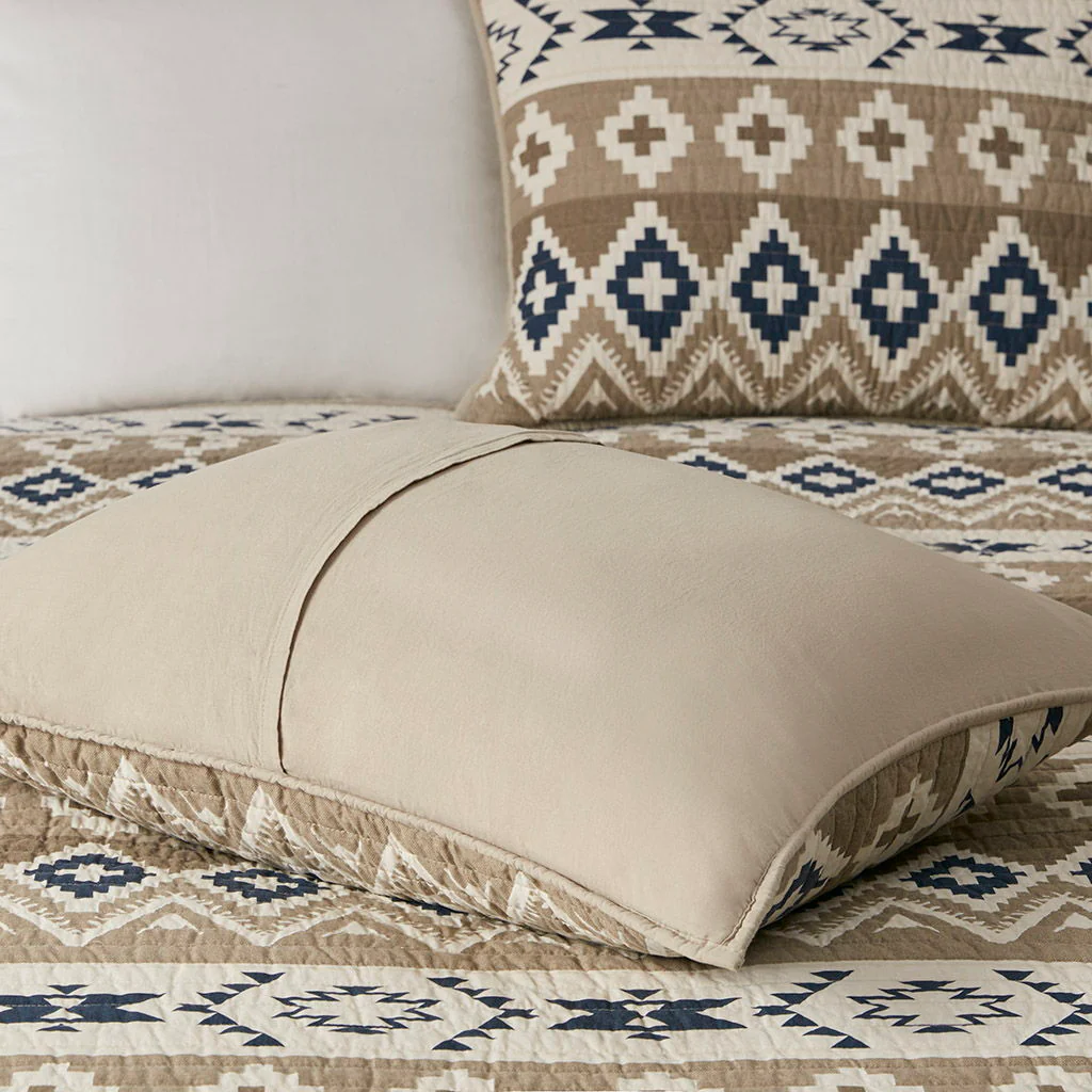 Montana - King Printed Oversized Quilt Mini Set - Tan - Image 2