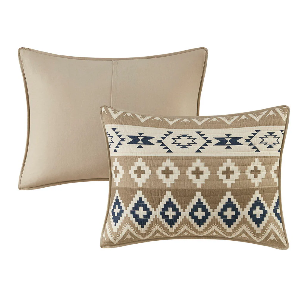 Montana - King Printed Oversized Quilt Mini Set - Tan - Image 3
