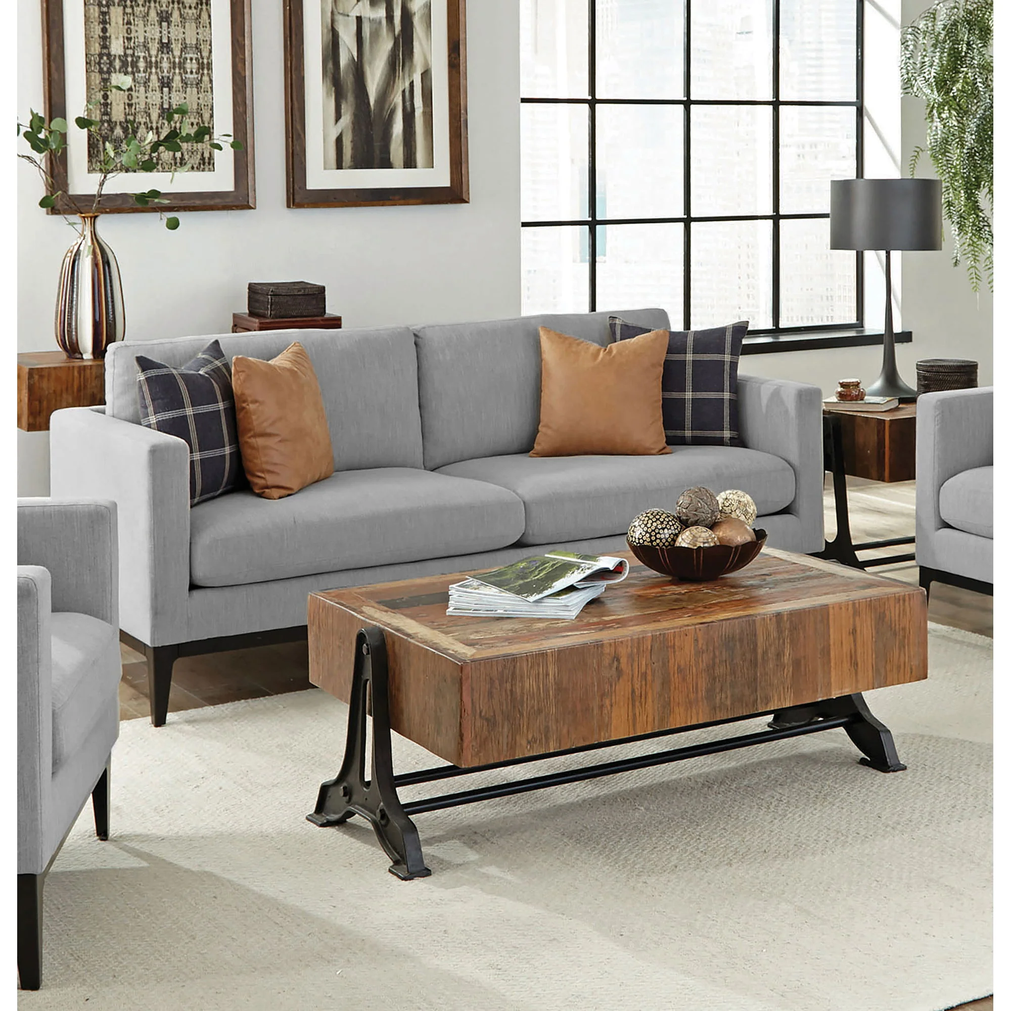 Montauk - Upholstered Sofa With Reversible Cushions - Light Gray - Image 3