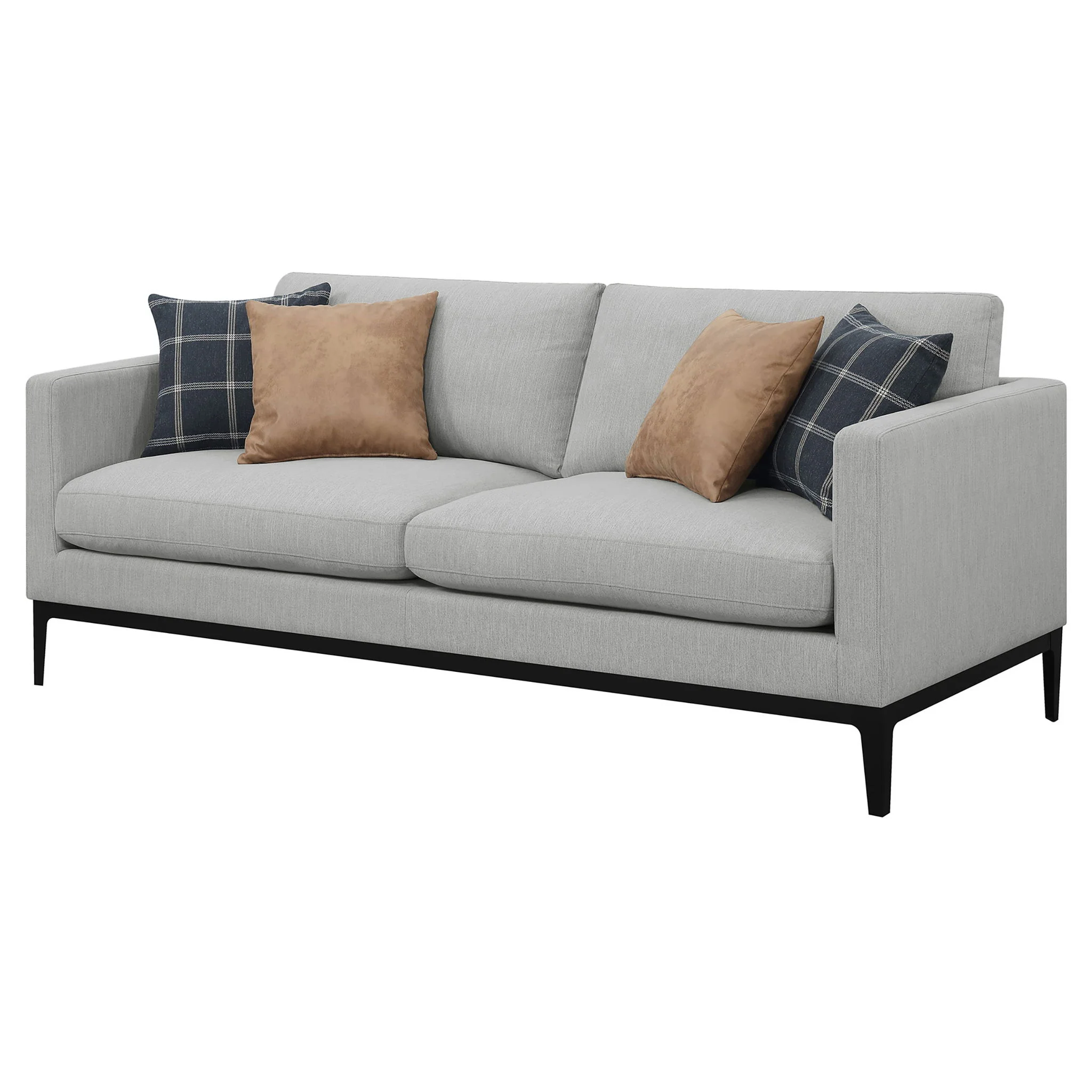 Montauk - Upholstered Sofa With Reversible Cushions - Light Gray - Image 4
