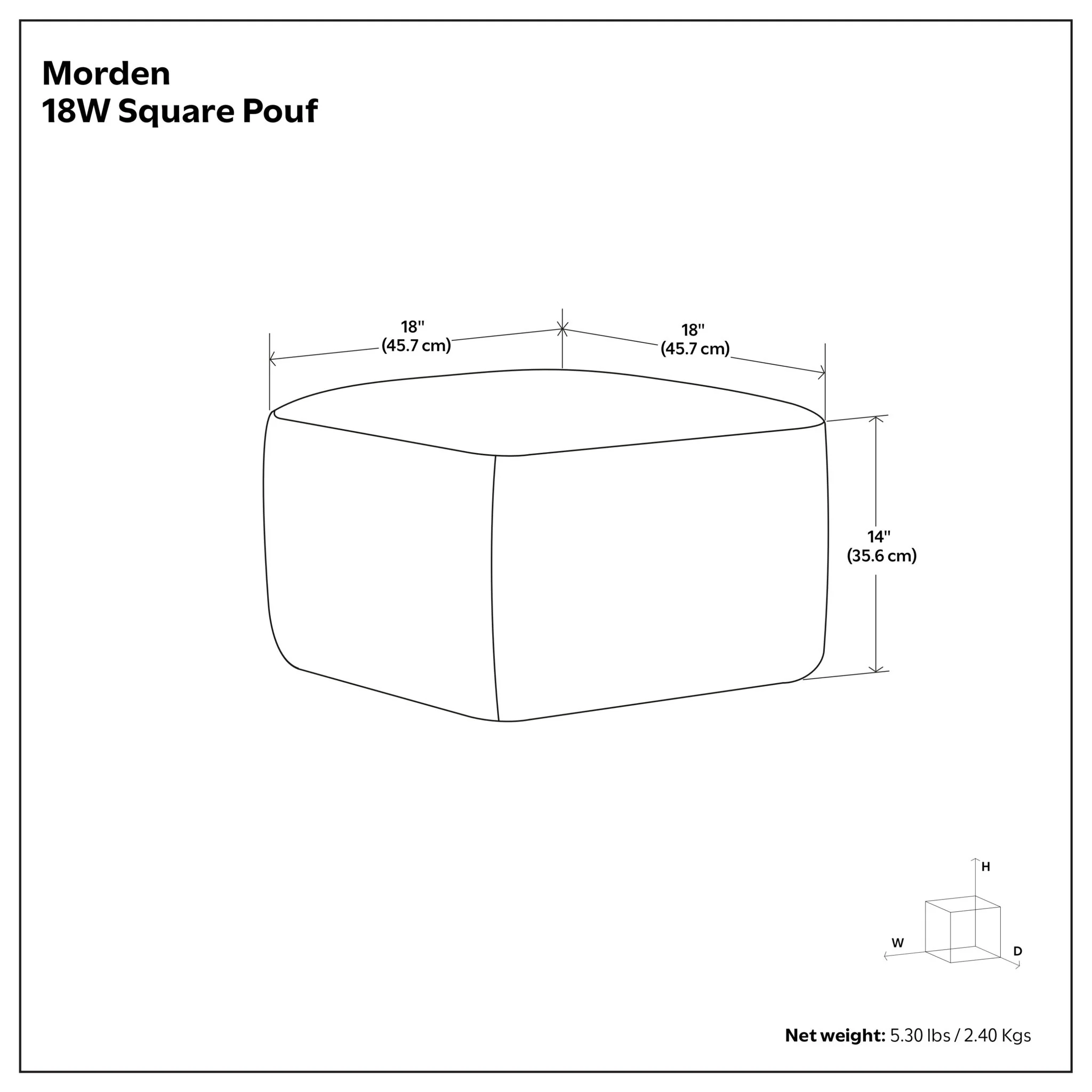 Morden - Square Pouf - Brown - Image 2