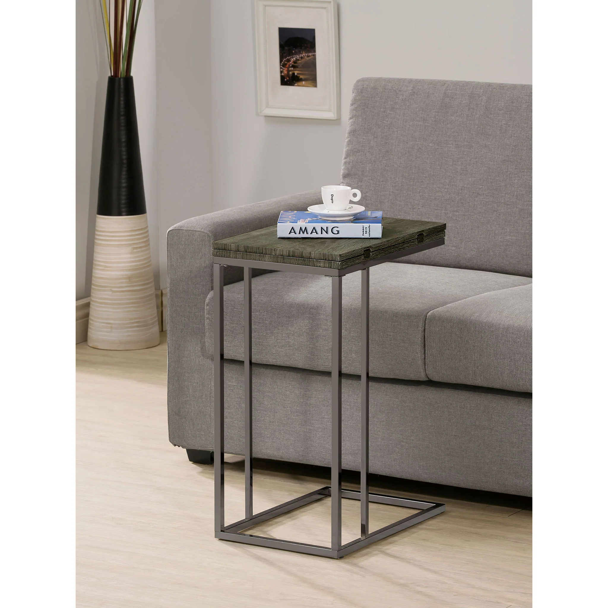 Mortimer - Snack Table With Expandable Top - Gray - Image 3