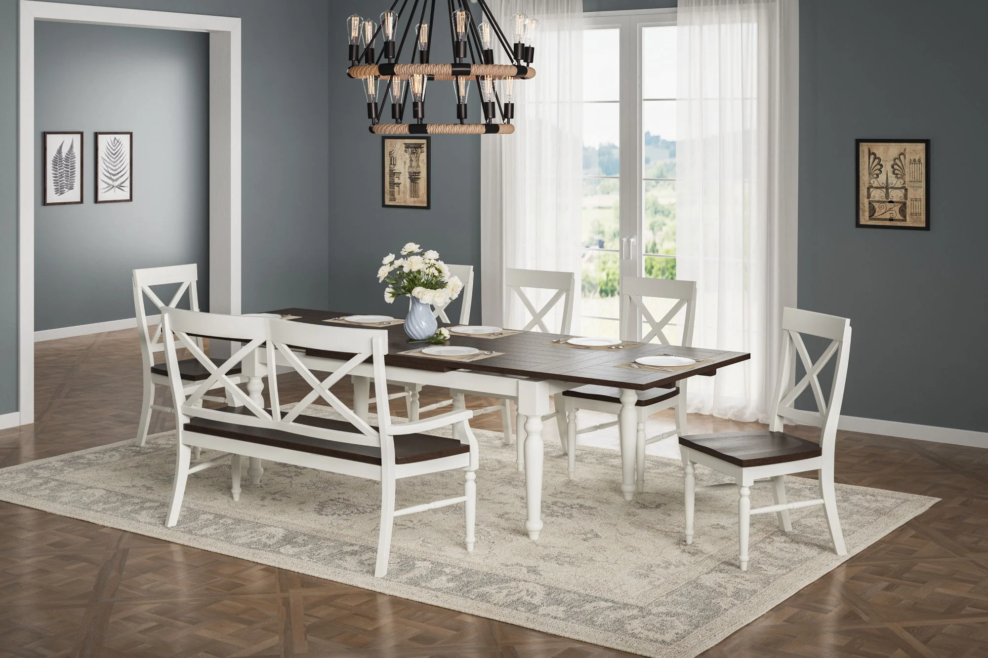 Mountina - Bench - Brown / White - Image 2