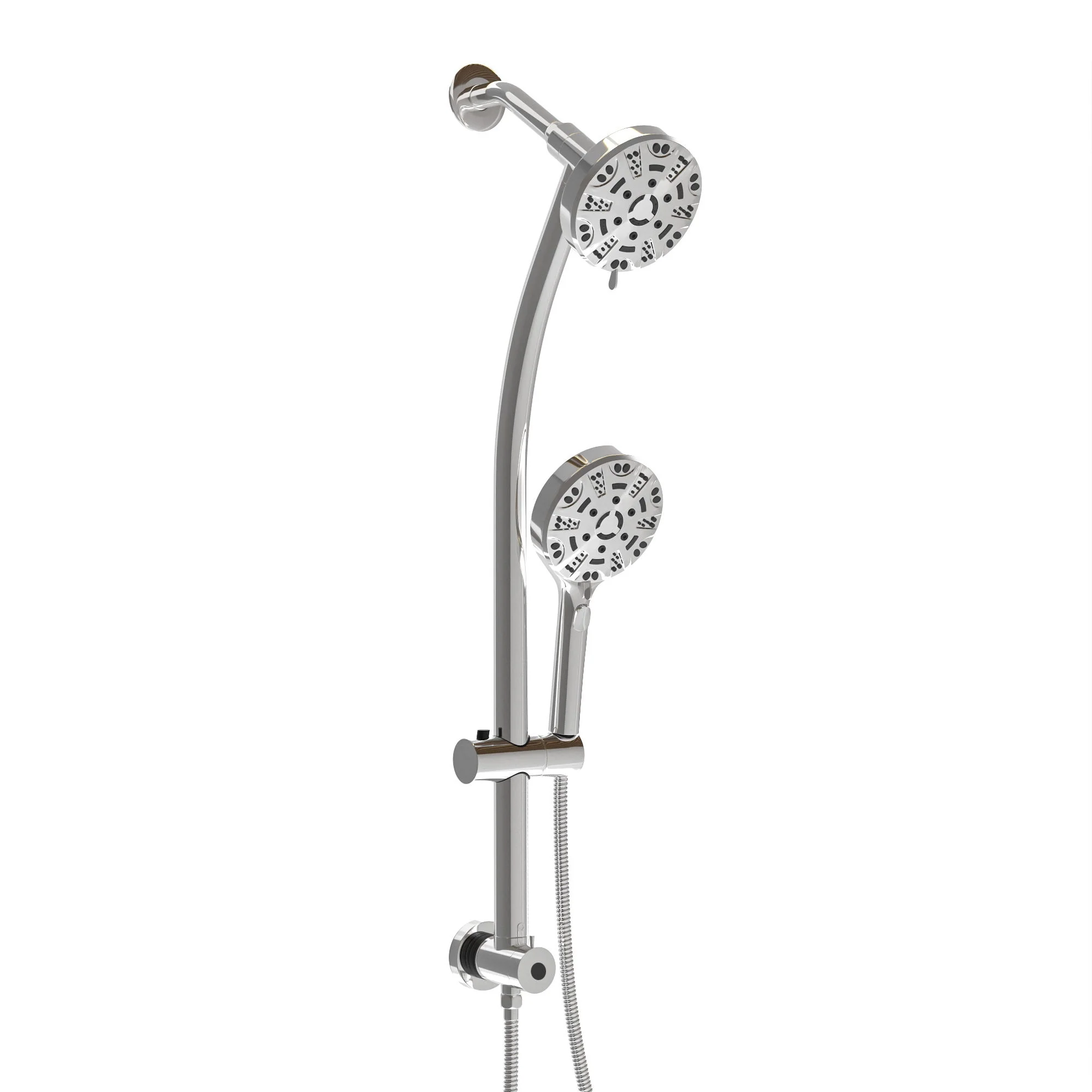 Multi Function Dual Shower Head System With 4.7" Rain Showerhead, 8 Function Hand Shower, Adjustable Slide Bar - Image 2