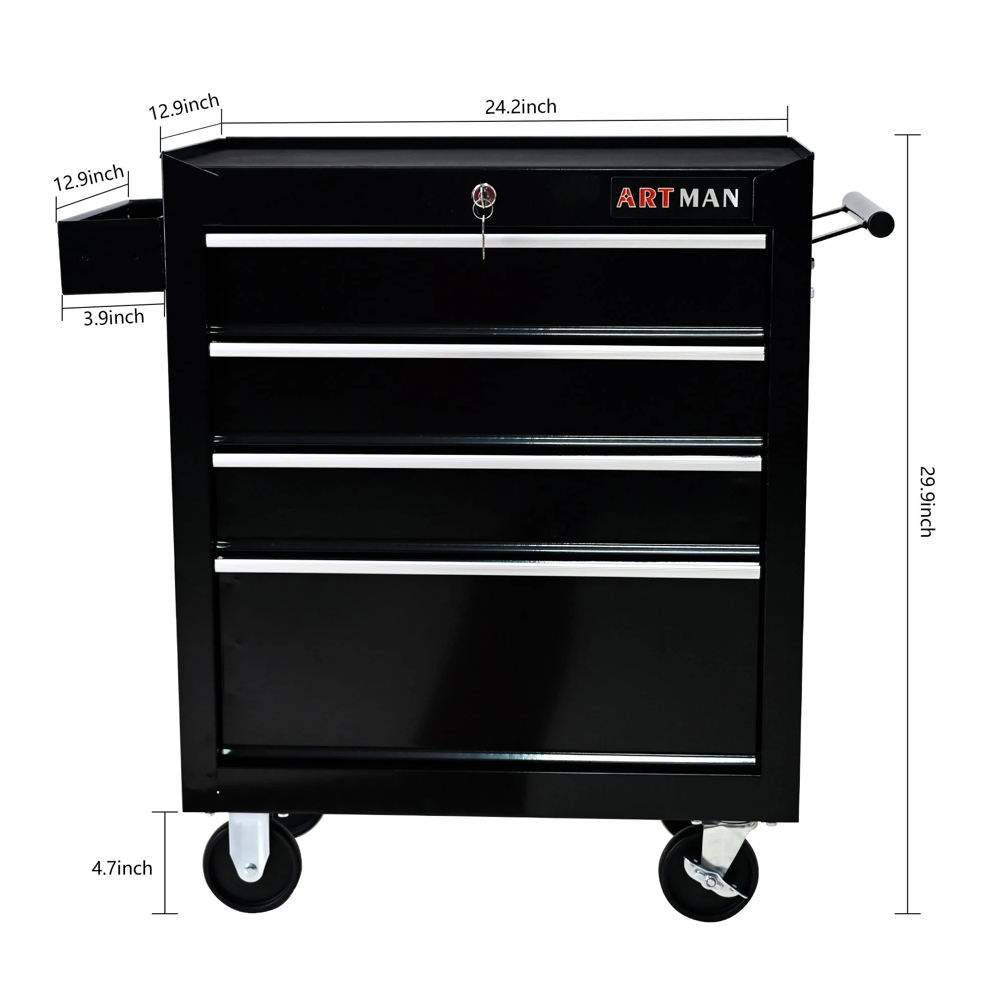 Multifunctional Tool Cart With Wheels And Drawers - Image 25