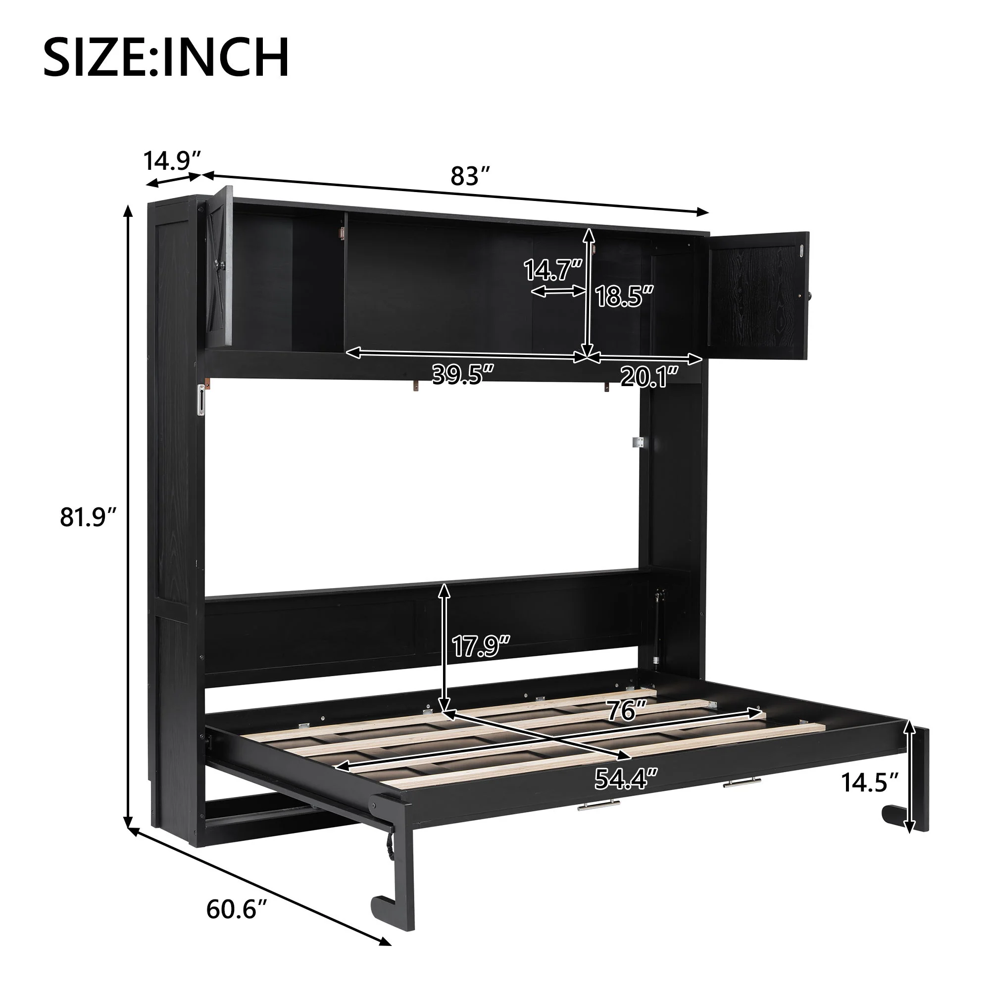 Murphy Bed With Storage Cabinets - Image 3