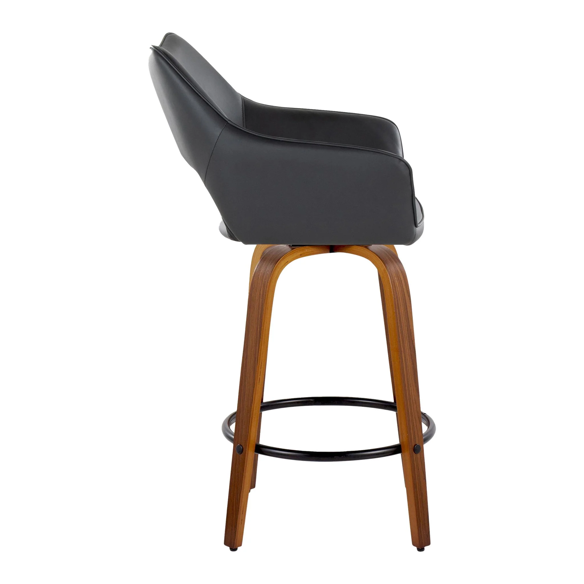 Mustang - Contemporary Fixed Height Counter Stool With Swivel With Round Footrest (Set of 2) - Image 7