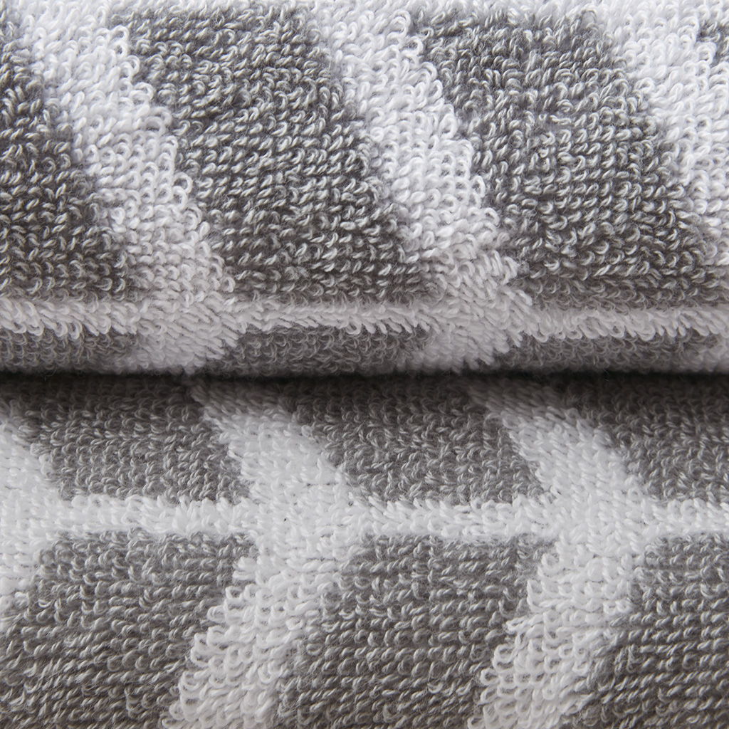 Nadia - 6 Piece Jacquard Towel Set - Gray - Image 3