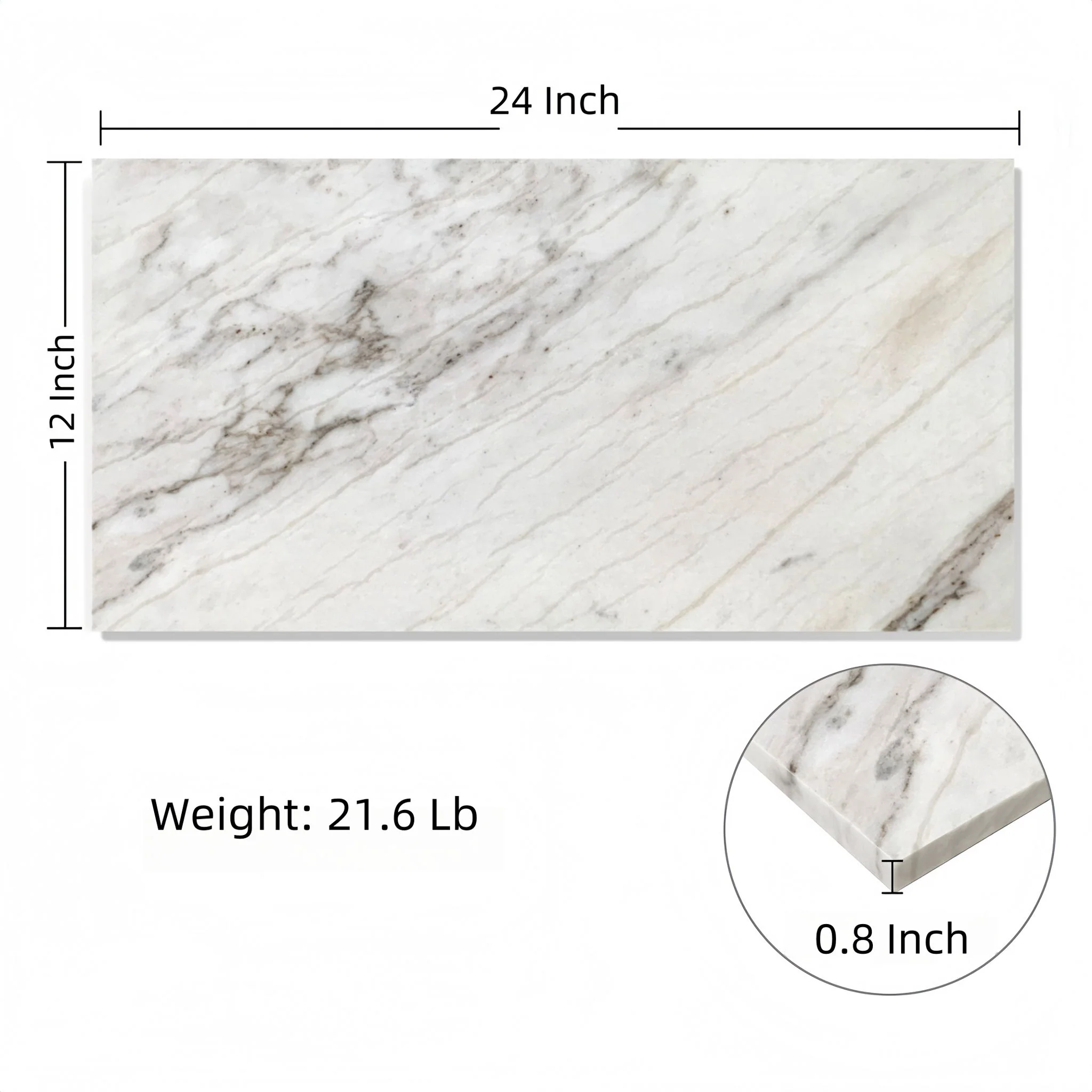 Natural Marble Polished Tile For Wall And Floor (Set of 4) - Image 17