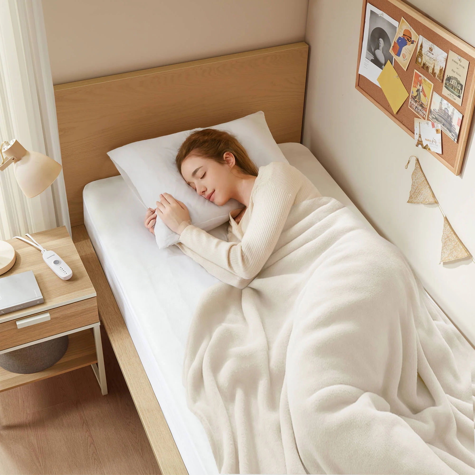 Nonwoven - Twin Heated Mattress Pad - White - Image 4