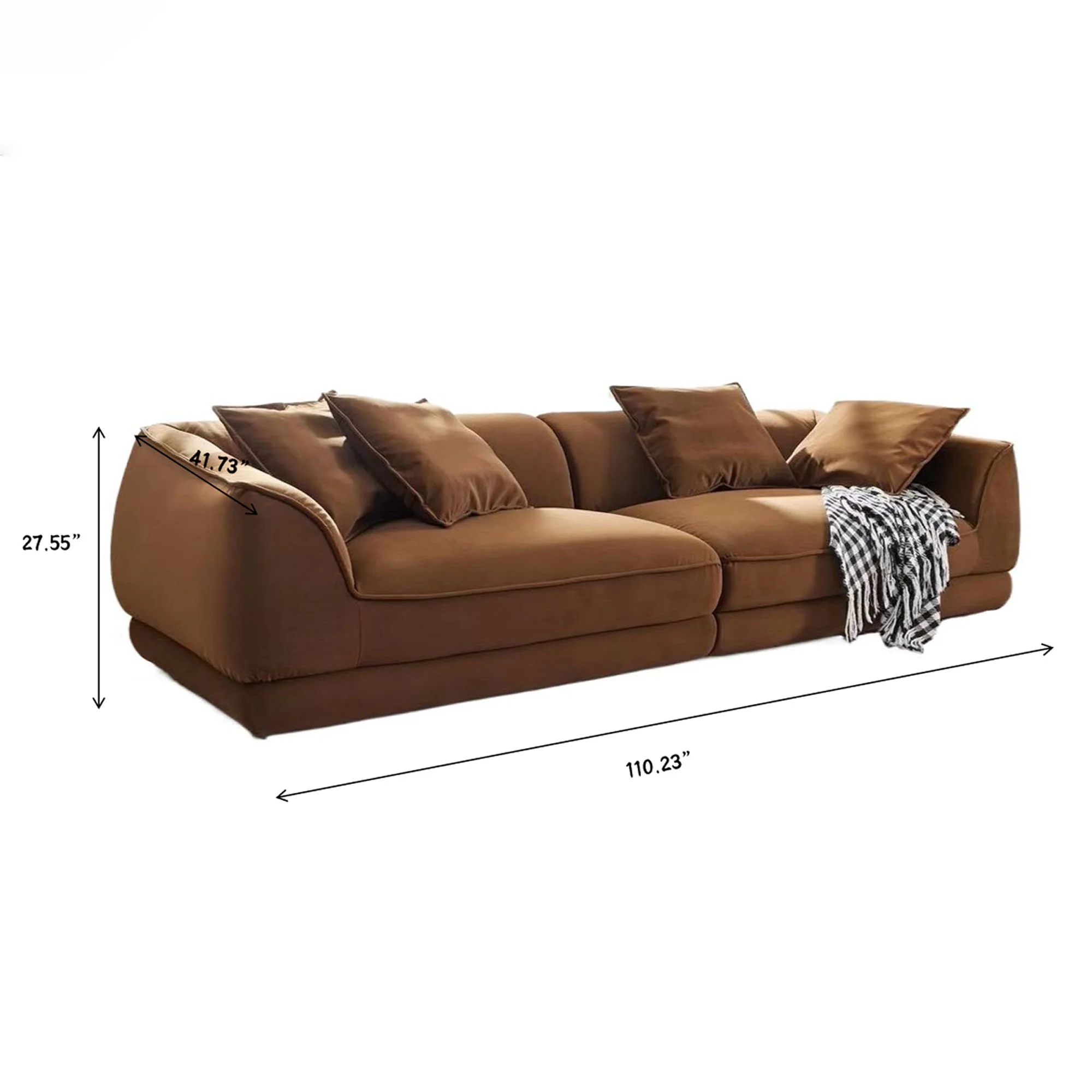Nordic Modern Sofa With Removable Pillowcase, High Density Sponge Filling, 4 Throw Pillows - Image 4
