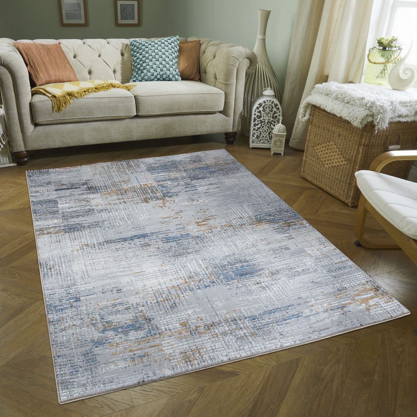 Nova - 2'7" X 7' Area Rug - Multi, Light Gray - Image 4