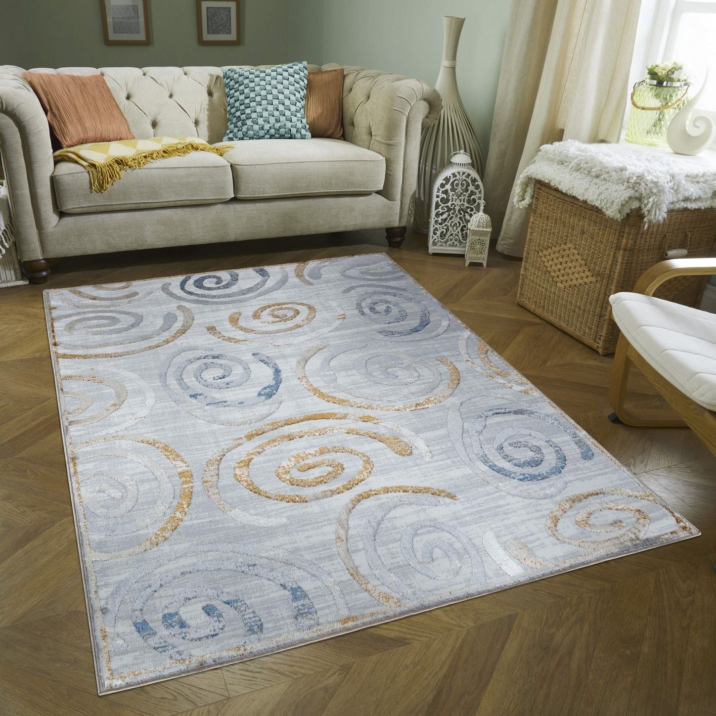 Nova - 7'10" X 9'10" Area Rug - Multi / White - Image 3