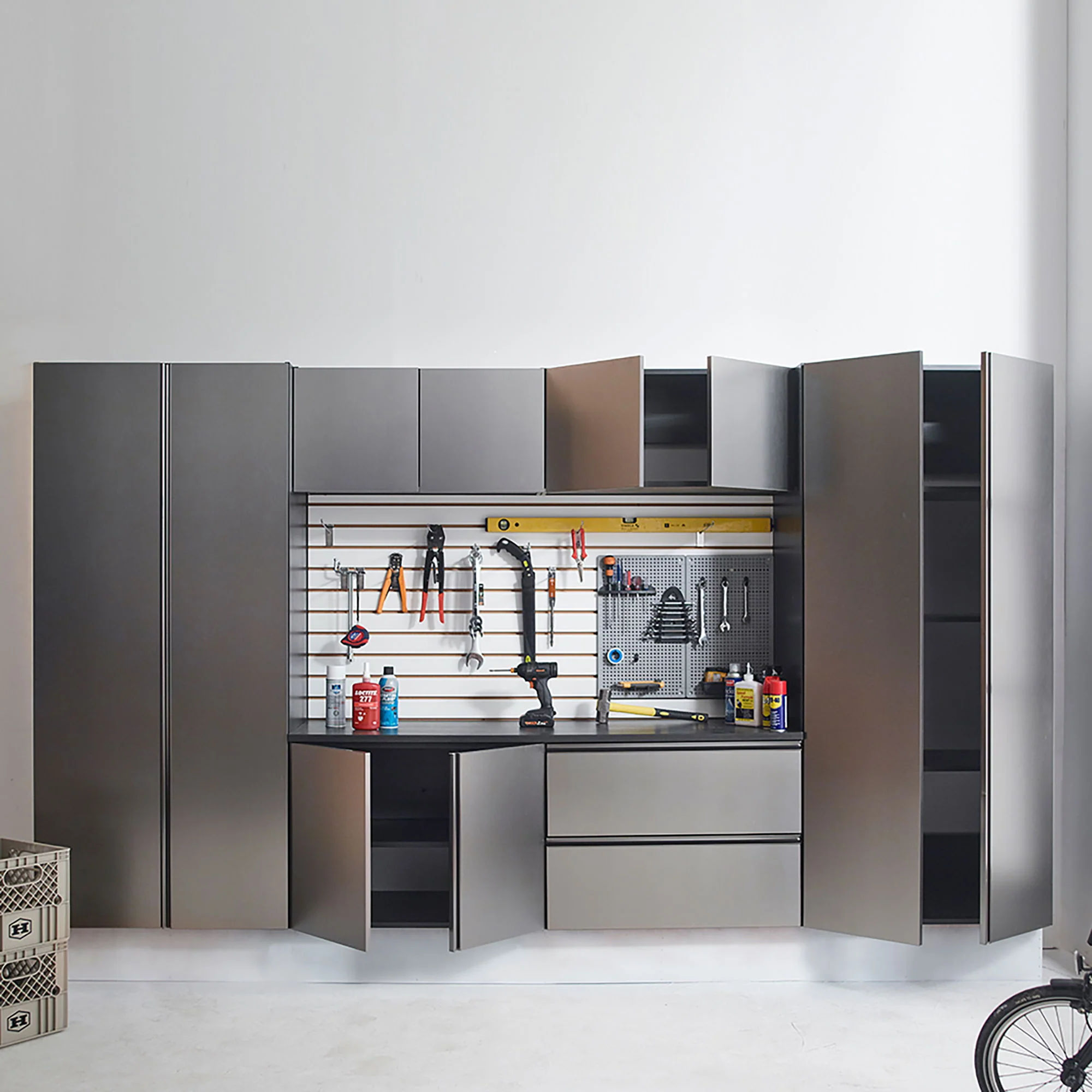 Nova Series - Garage Cabinet Set A With Soft Closing Doors - Metallic Gray - Image 3