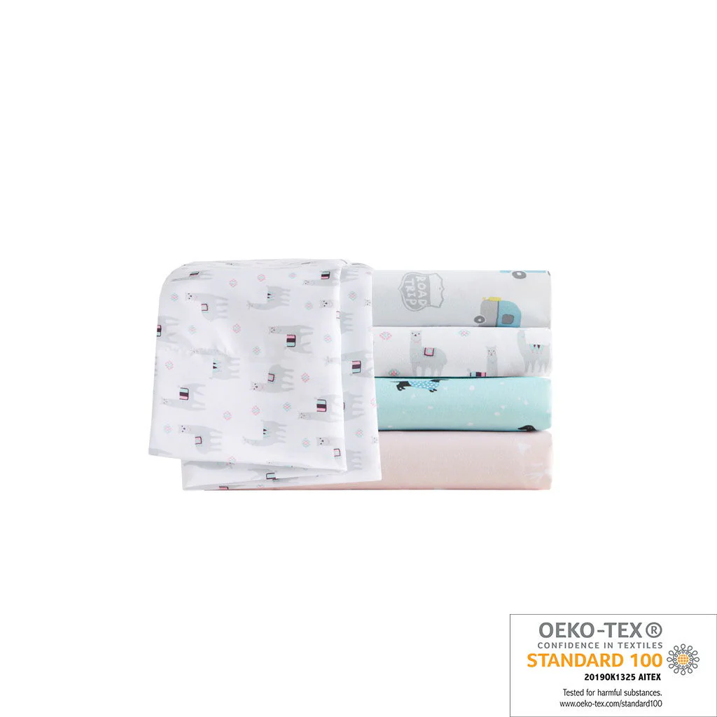 Novelty - Twin Long Printed Sheet Set - Aqua Dogs - Image 2
