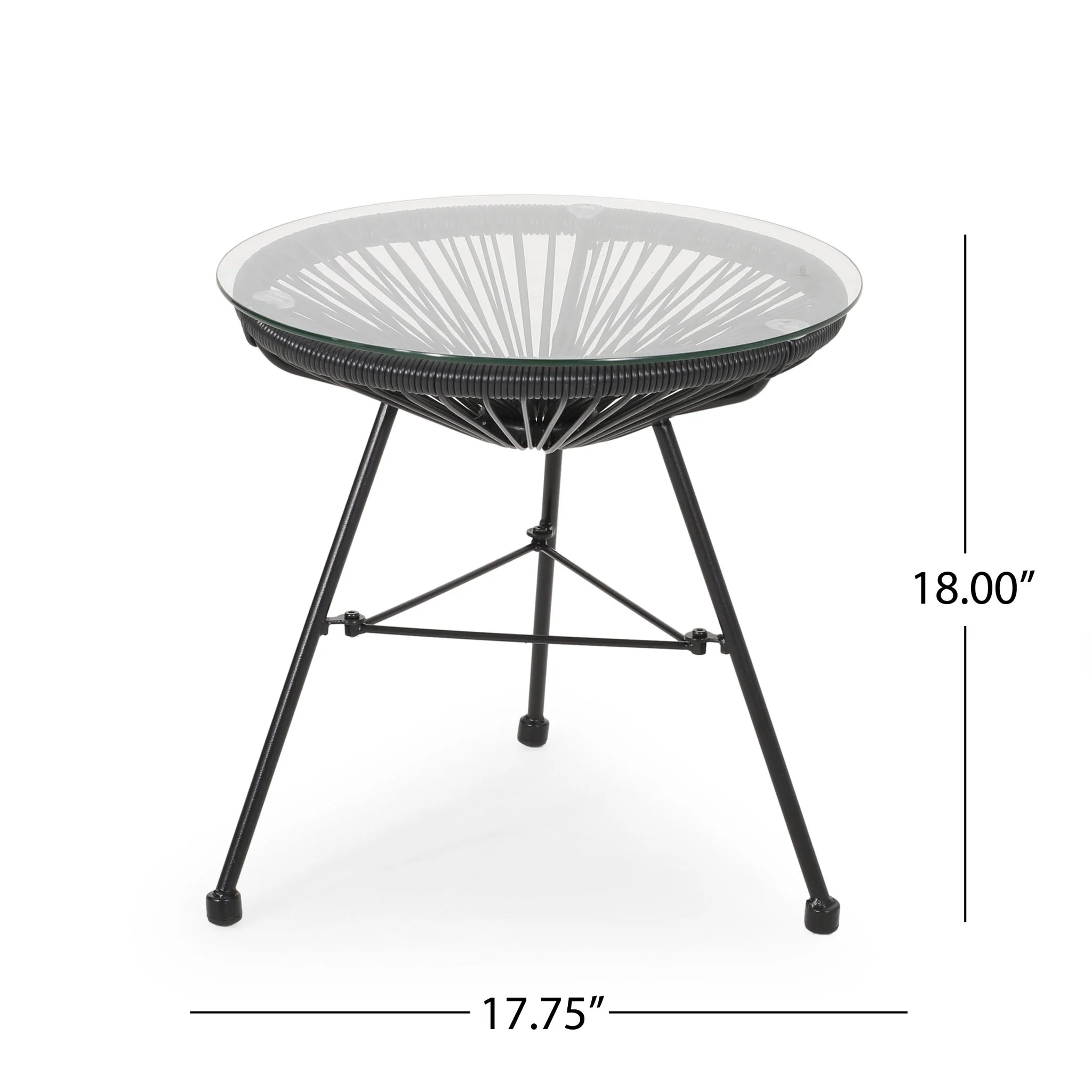 Nusa - Modern Rattan Side Table With Tempered Glass Top - Image 4