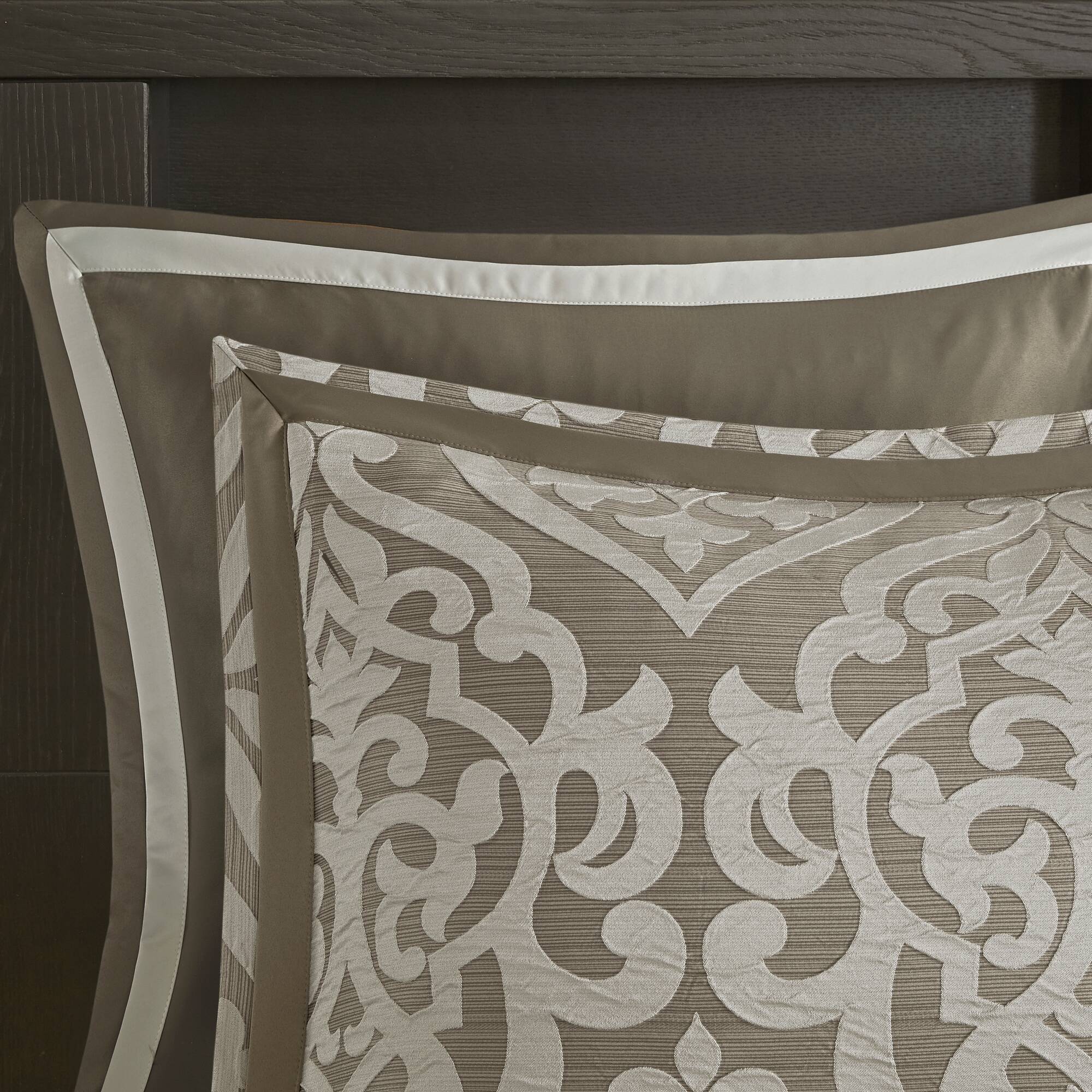 Odette - King 8 Piece Comforter Set - Tan - Image 3