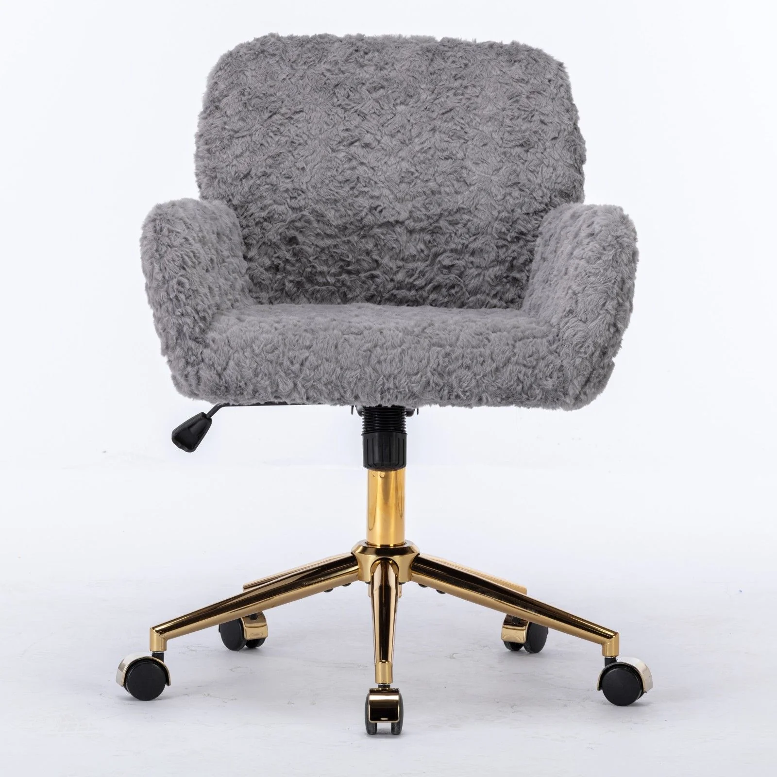 Office Chair, Artificial Rabbit Hair Home Office Chair With Metal Base, Adjustable Desk Chair Swivel Office Chair, Vanity Chair - Image 18