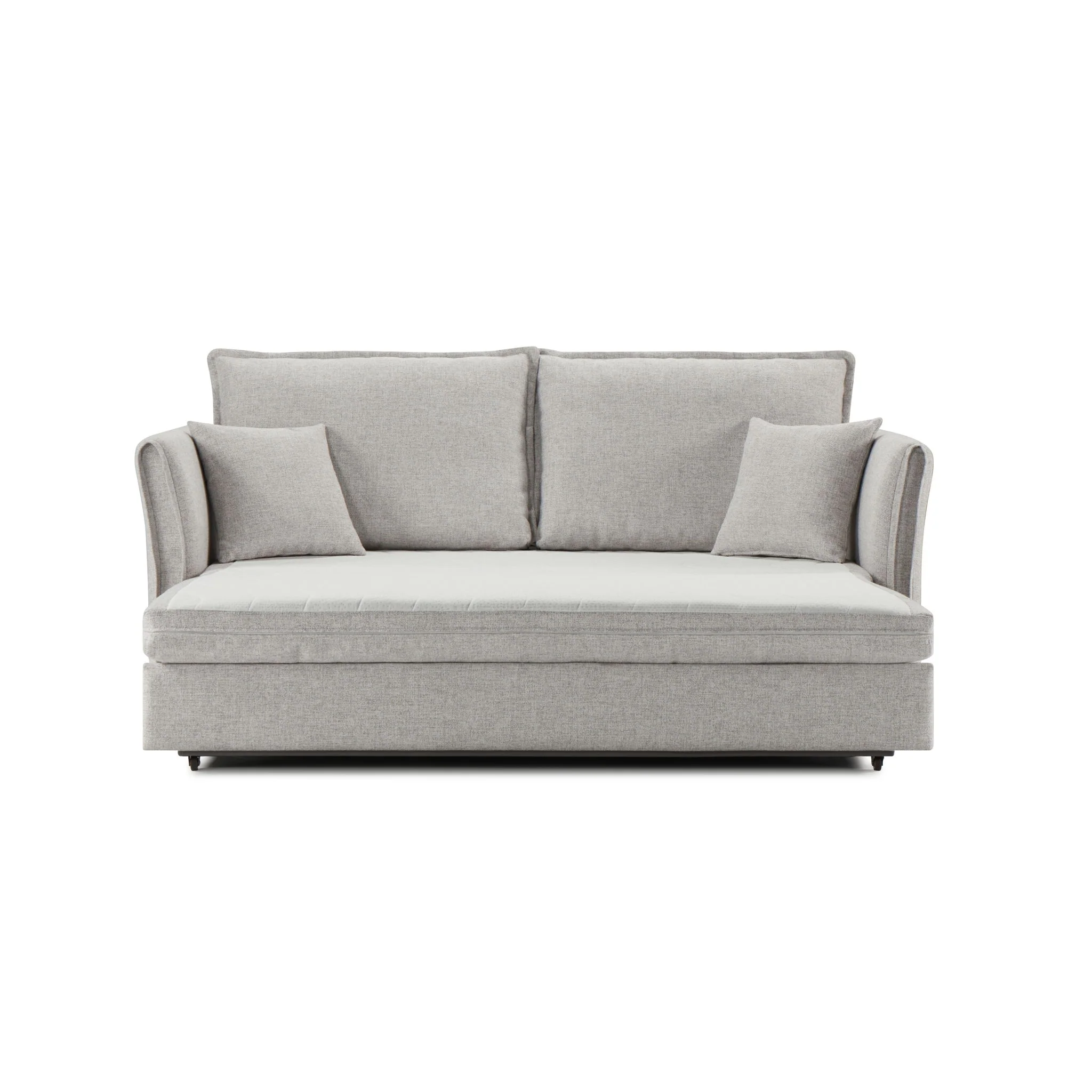 Oren - Chenille Sleeper Sectional Sofa With Storage 2 Toss Pillows - Gray - Image 4