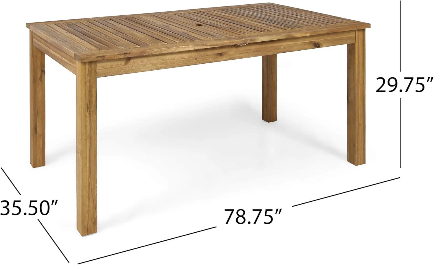 Outdoor 6 Seater Expandable Dining Set With Cushions - Sandblasted Natural / Beige - Image 3