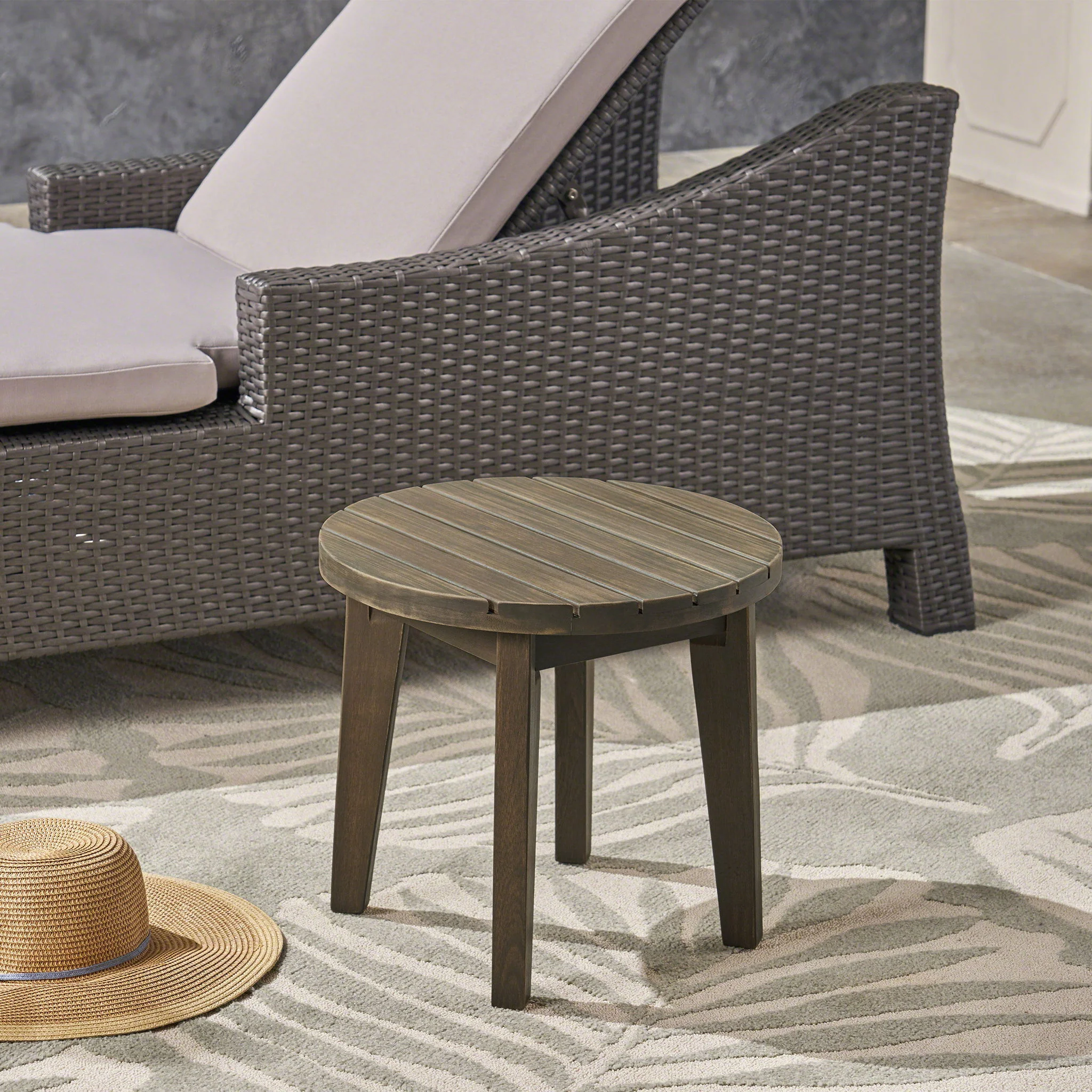 Outdoor Acacia Wood Side Table With Weather Resistance - Image 4
