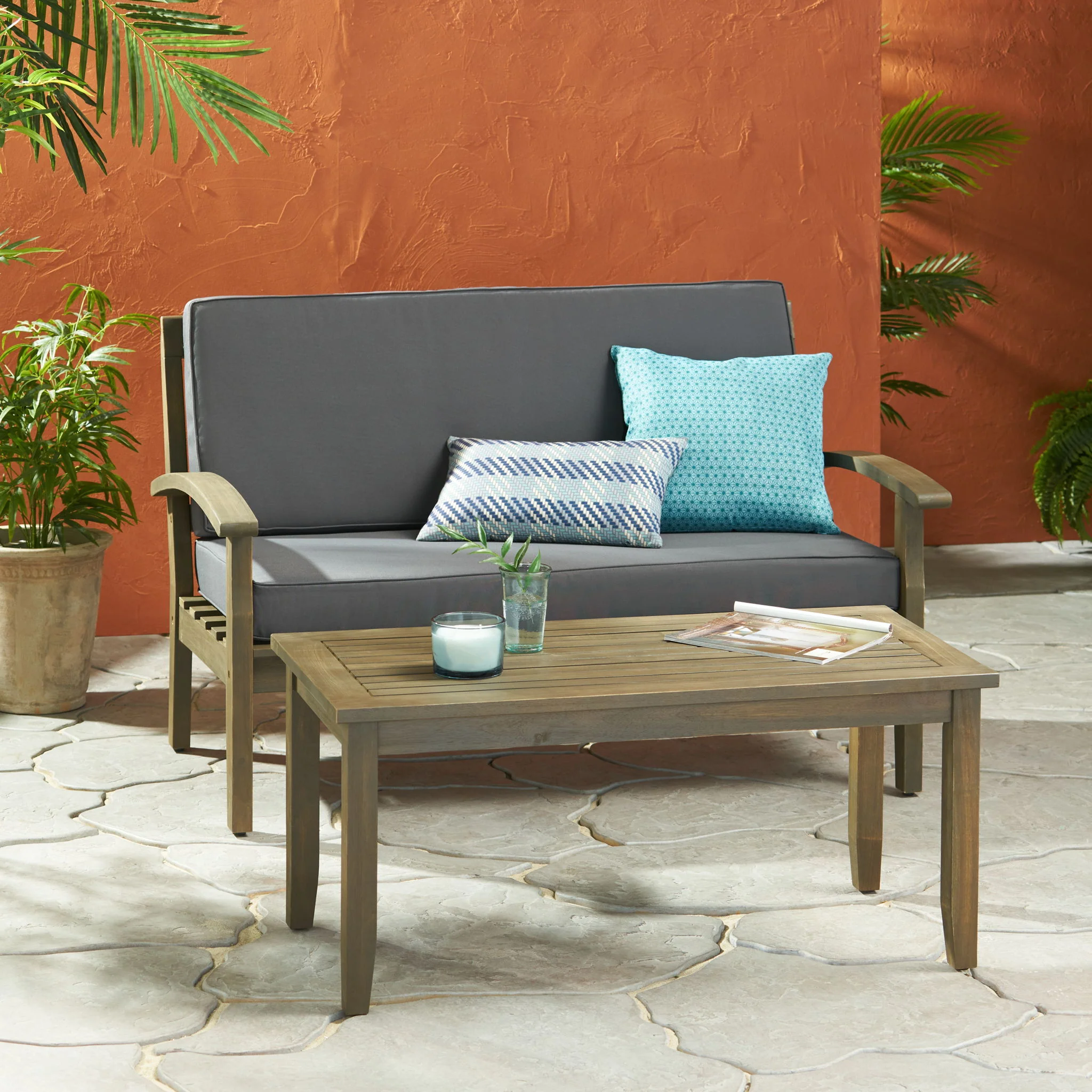 Outdoor Chat Set With Coffee Table And Loveseat - Image 5