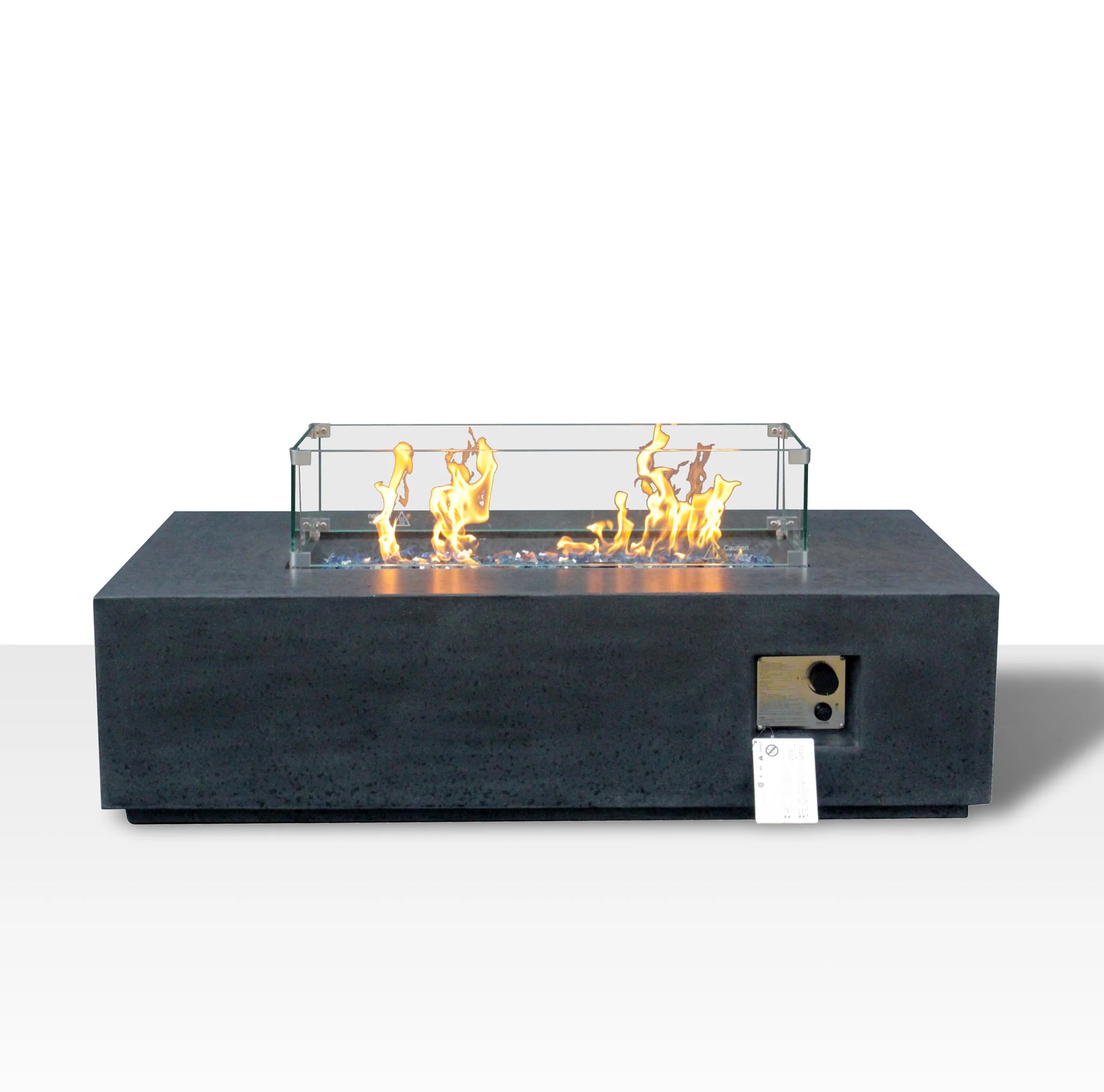 Outdoor Concrete Propane Gas Rectangle Fire Pit Table - Image 2