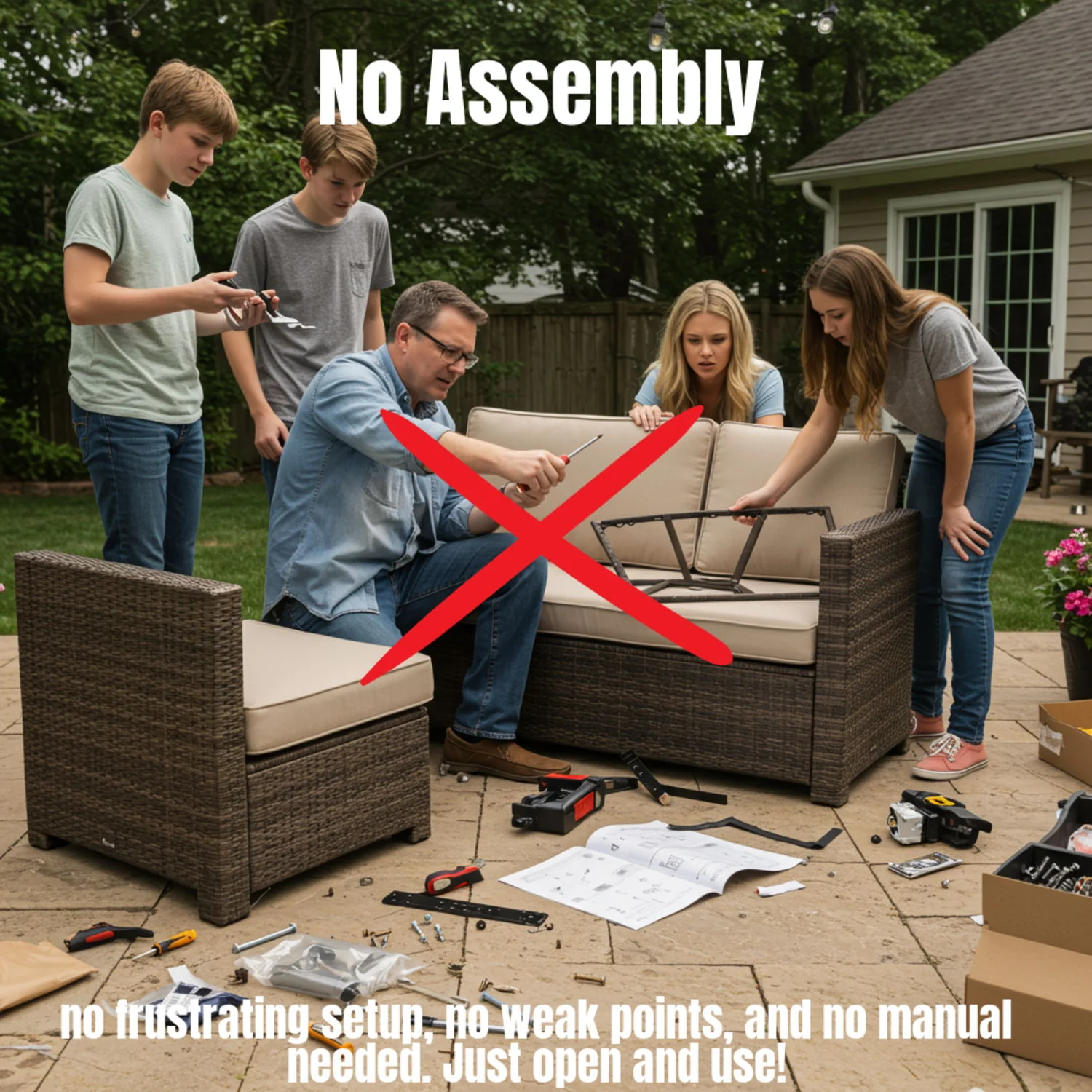 Outdoor Elegance Conversation Set With Fire Pit - Image 16