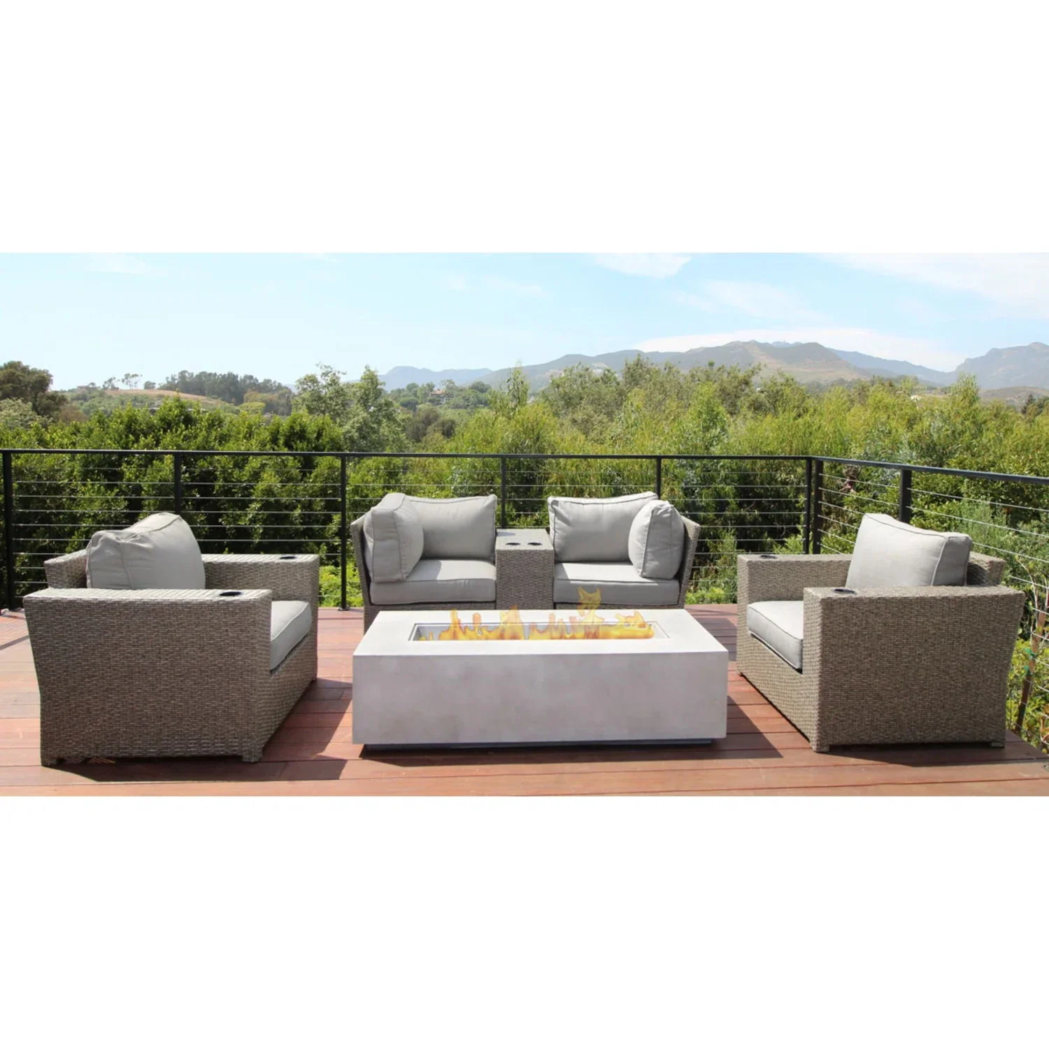 Outdoor Elegance Conversation Set With Fire Pit - Image 19