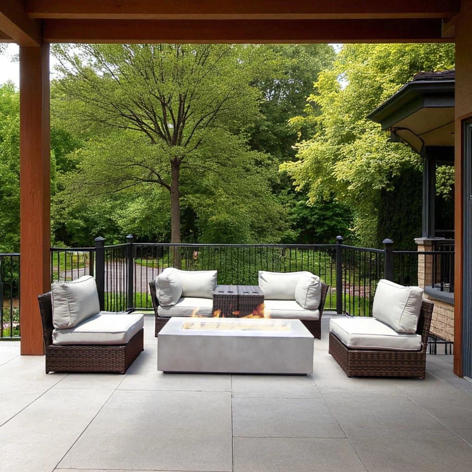 Outdoor Elegance Conversation Set With Fire Pit - Image 31