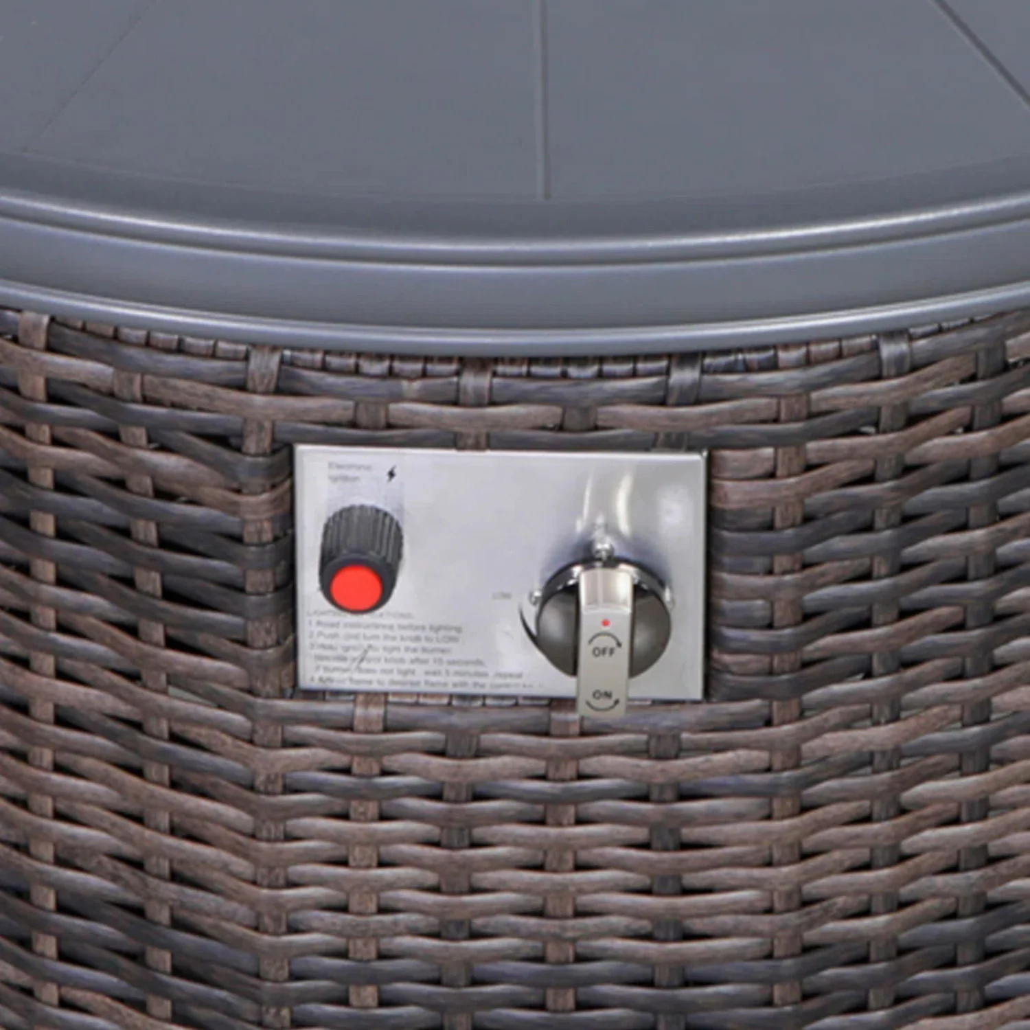 Outdoor Fire Pit Table With Lid - Espresso - Image 2