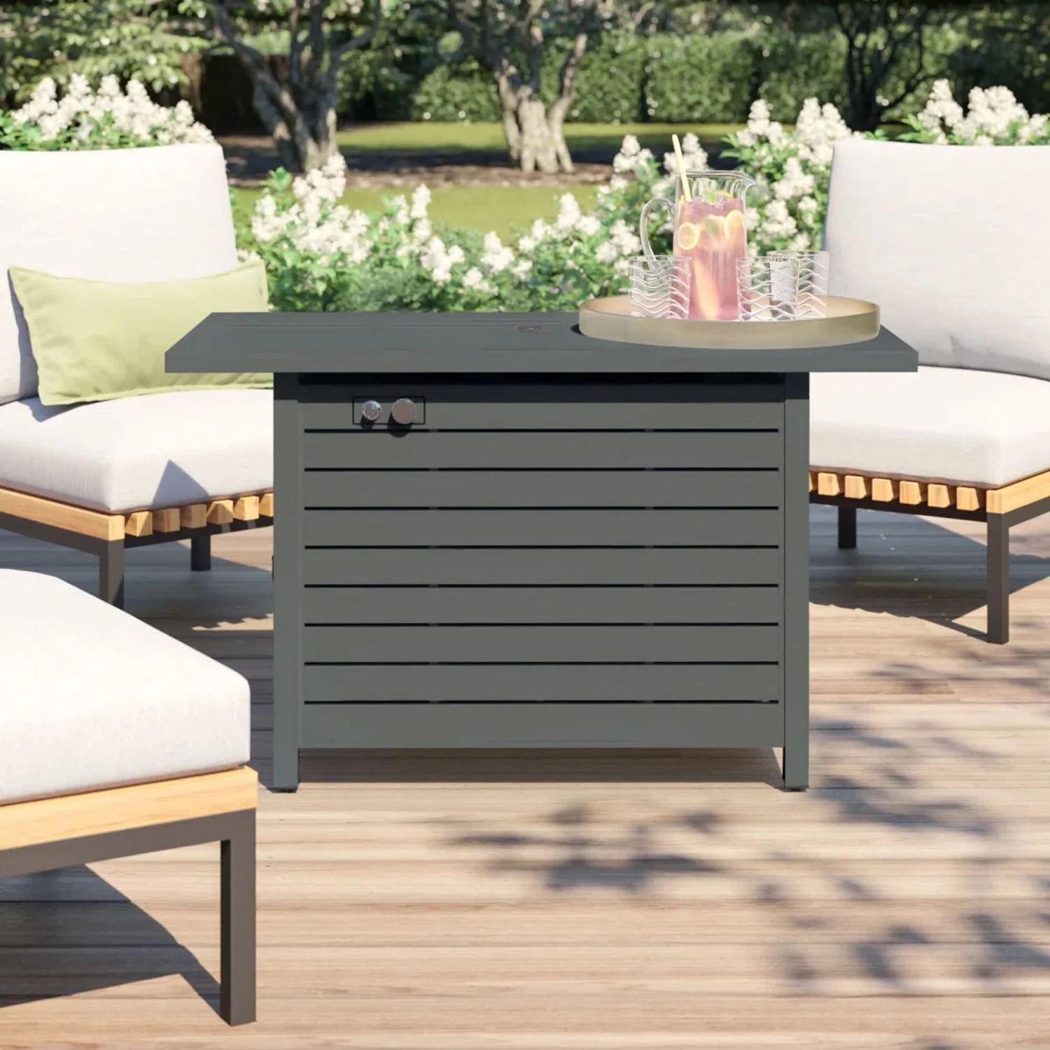 Outdoor Fire Pit Table With Lid Fuel Versatility - Image 5