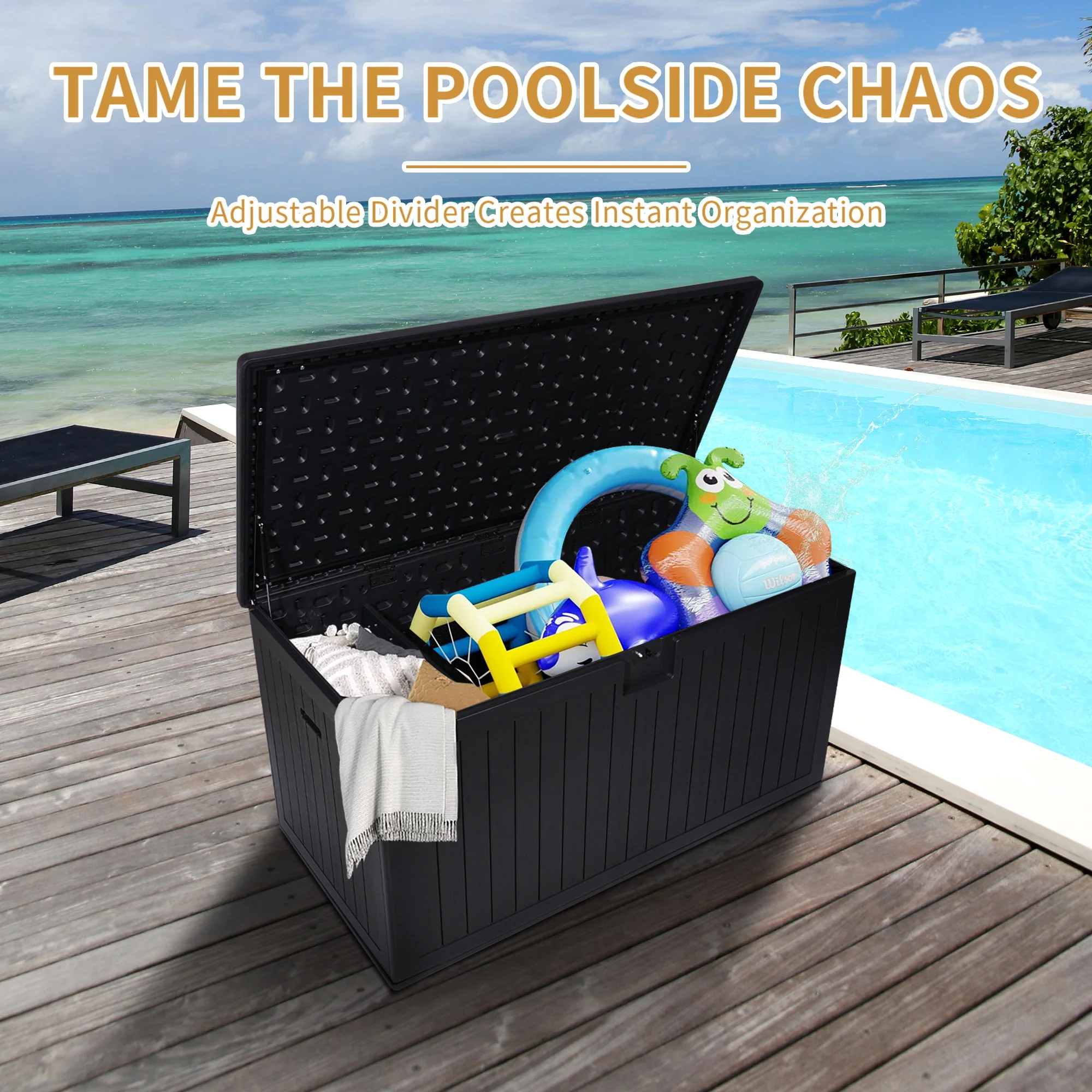 Outdoor Large Storage Box With Lockable Storage Containers - Image 4