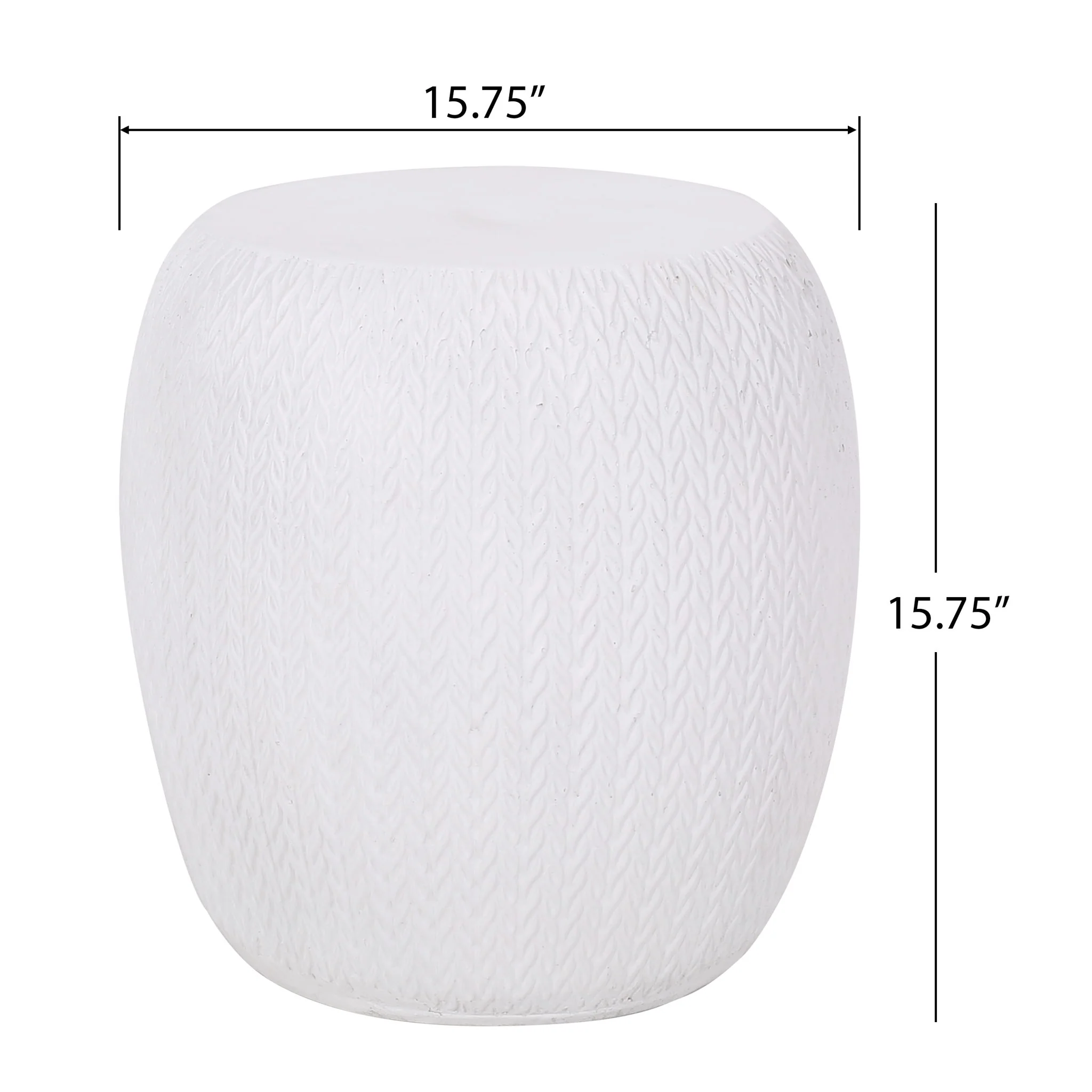 Outdoor Lightweight, Concrete Side Table - Antique White - Image 3