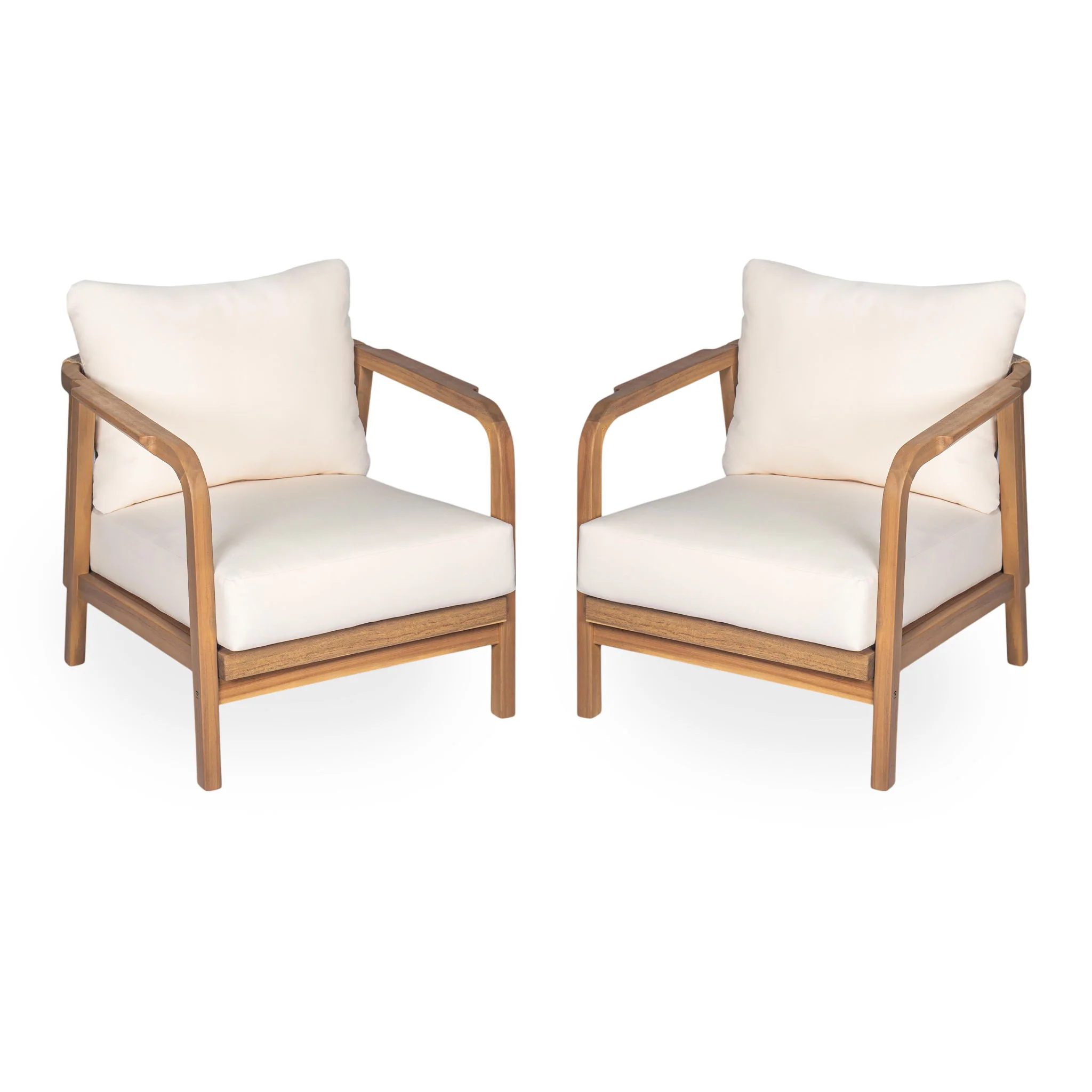 Outdoor Lounge Chair With Woven Backrest, Solid Wood Frame, Comfortable Cushions - Image 4