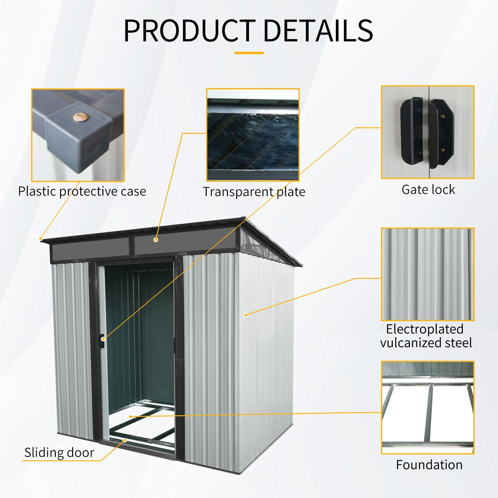 Outdoor Metal Storage Shed And Transparent Plate For Garden, Lawn - Image 10