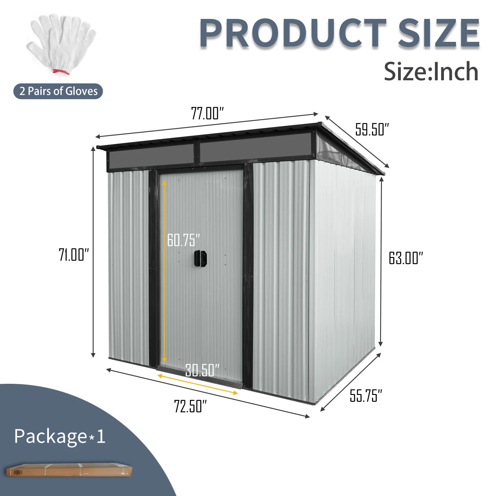 Outdoor Metal Storage Shed And Transparent Plate For Garden, Lawn - Image 11