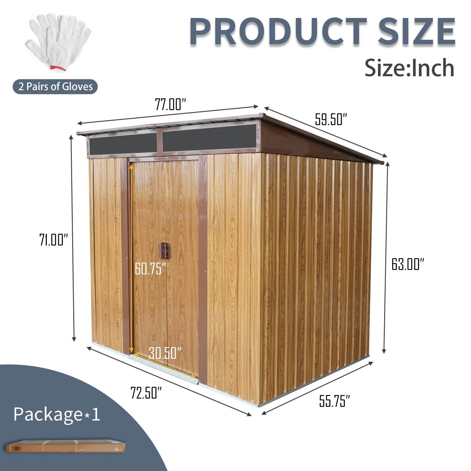 Outdoor Metal Storage Shed And Transparent Plate For Garden, Lawn - Image 5