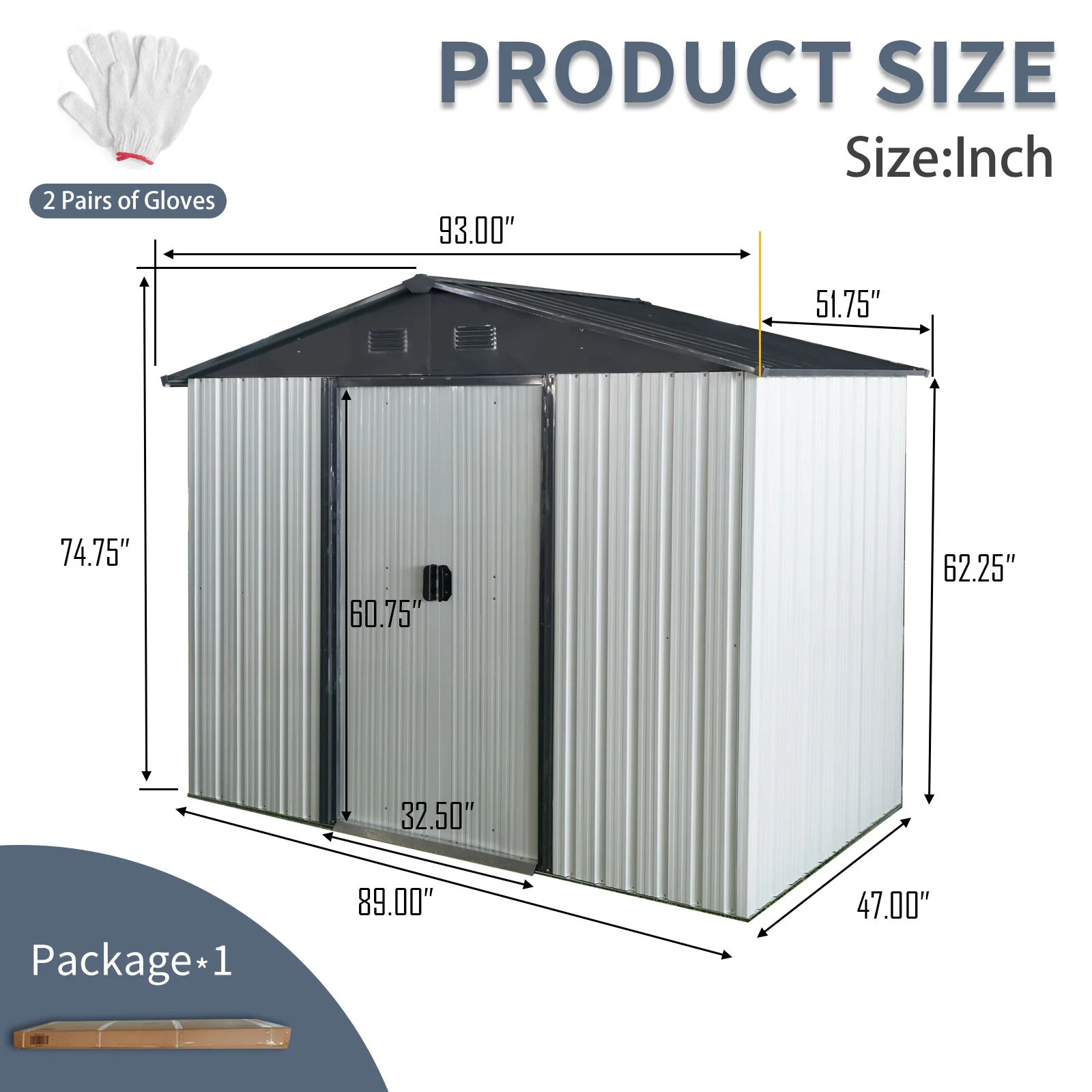 Outdoor Metal Storage Shed With Sliding Door And Foundation For Backyard, Patio, Lawn - Image 4